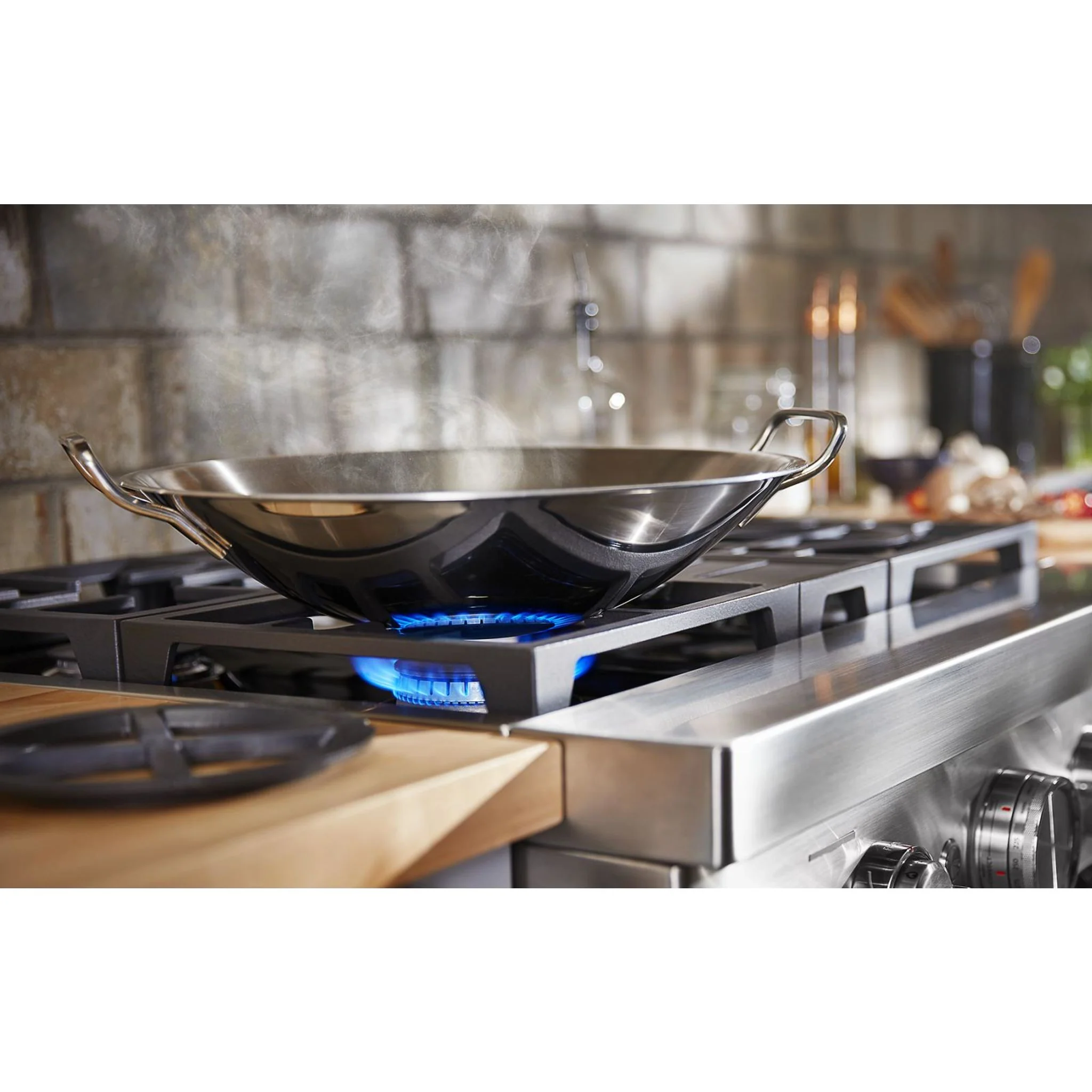 KitchenAid 30'' Smart Commercial-Style Dual Fuel Range with 4 Burners - Avocado Cream (KFDC500JAV) - Image 6