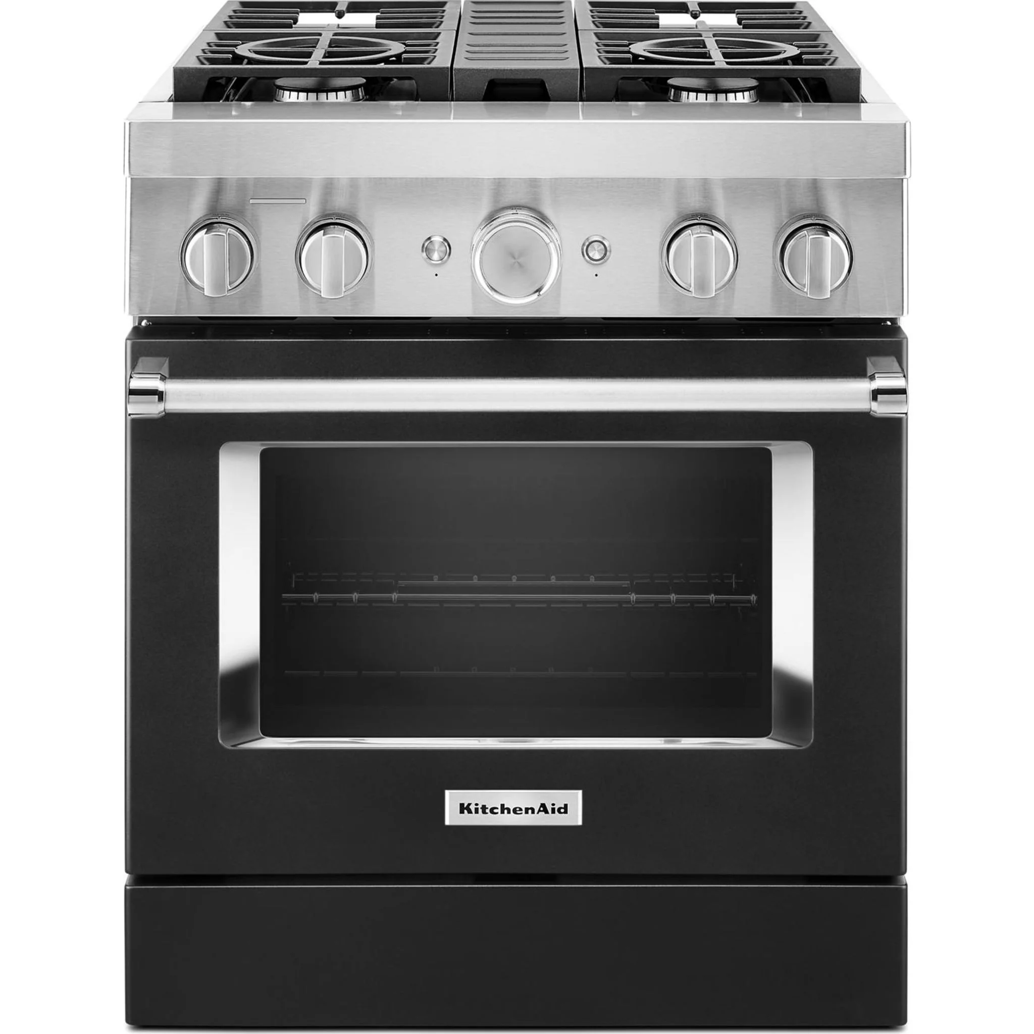KitchenAid  30'' Smart Commercial-Style Dual Fuel Range with 4 Burners - Imperial Black (KFDC500JBK) - Image 17