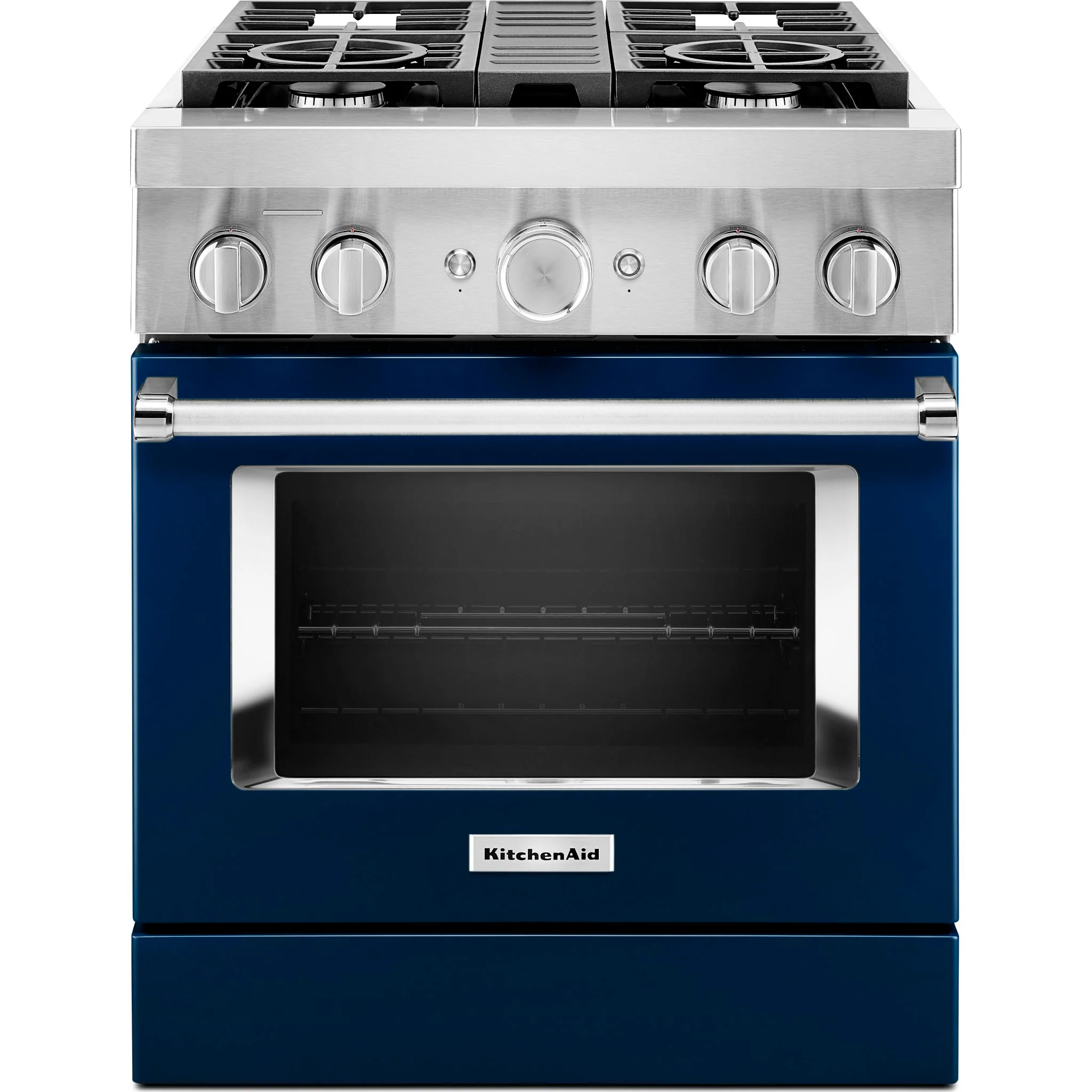 KitchenAid 30'' Smart Commercial-Style Dual Fuel Range with 4 Burners - Ink Blue (KFDC500JIB)