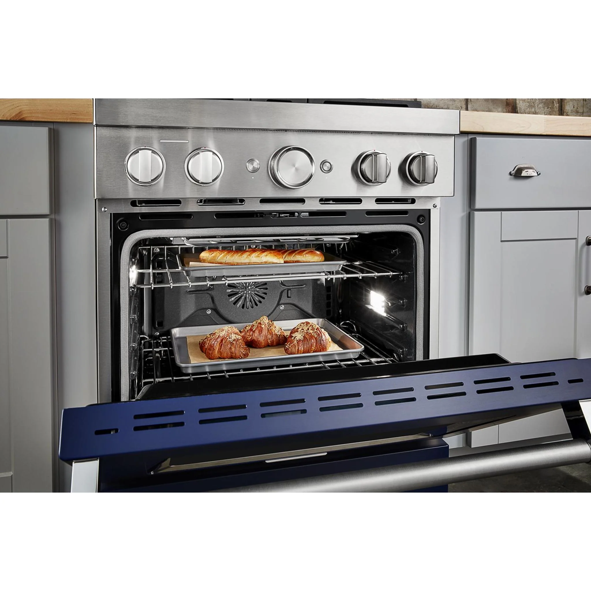 KitchenAid 30'' Smart Commercial-Style Dual Fuel Range with 4 Burners - Ink Blue (KFDC500JIB) - Image 20