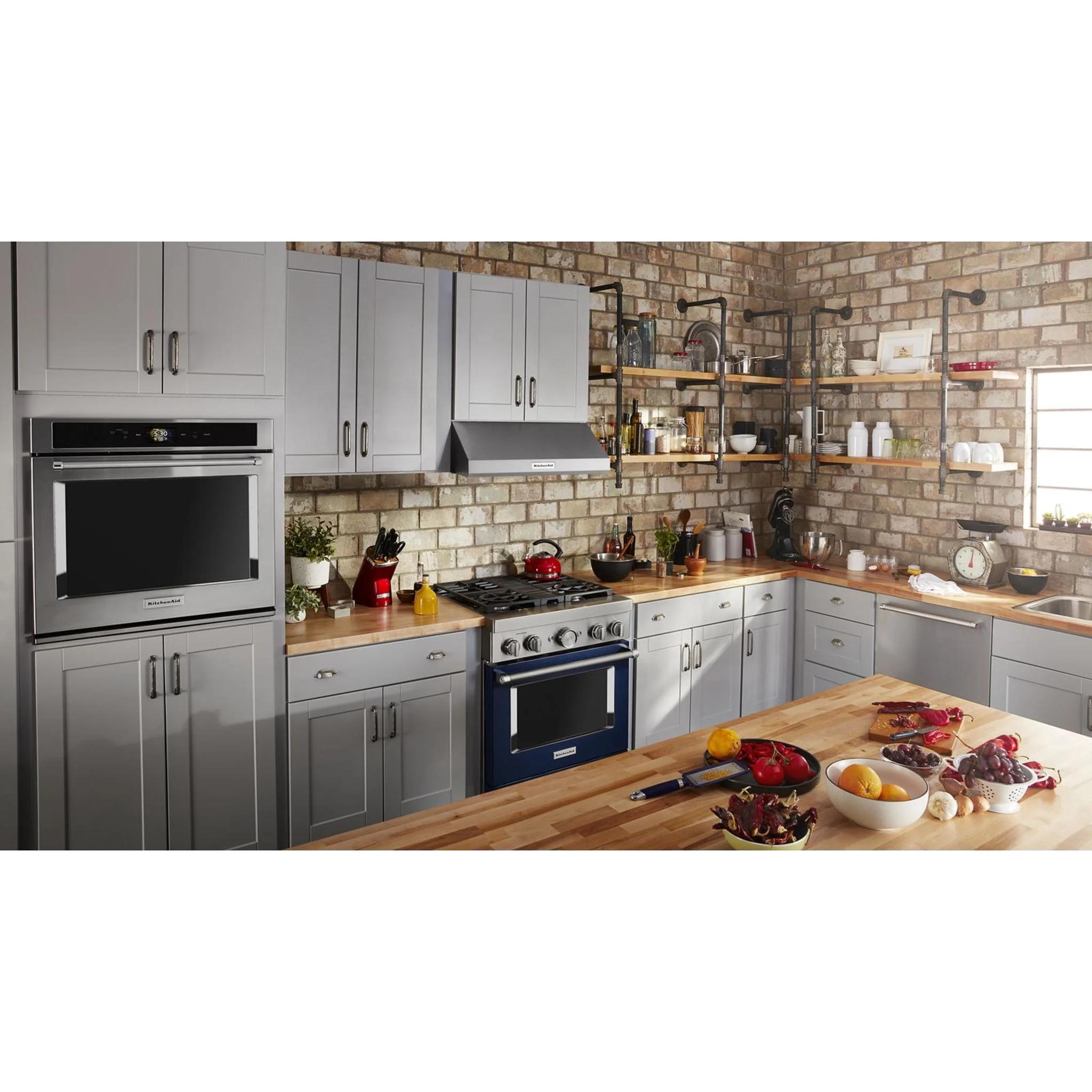 KitchenAid 30'' Smart Commercial-Style Dual Fuel Range with 4 Burners - Ink Blue (KFDC500JIB) - Image 21