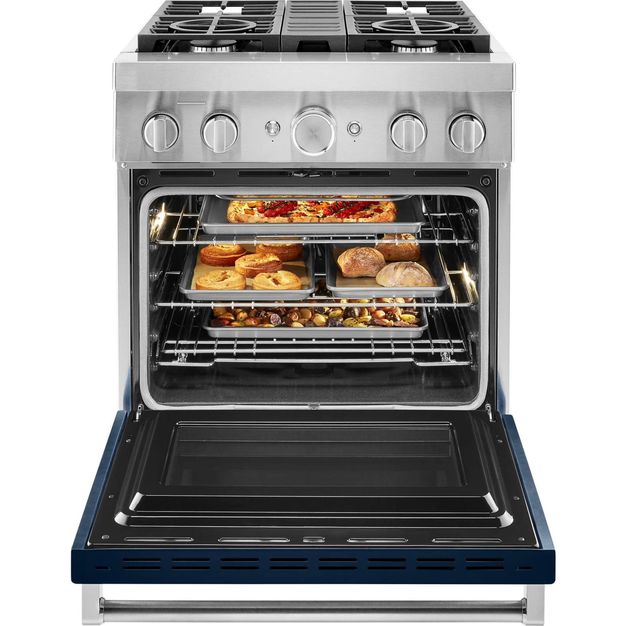 KitchenAid 30'' Smart Commercial-Style Dual Fuel Range with 4 Burners - Ink Blue (KFDC500JIB) - Image 27