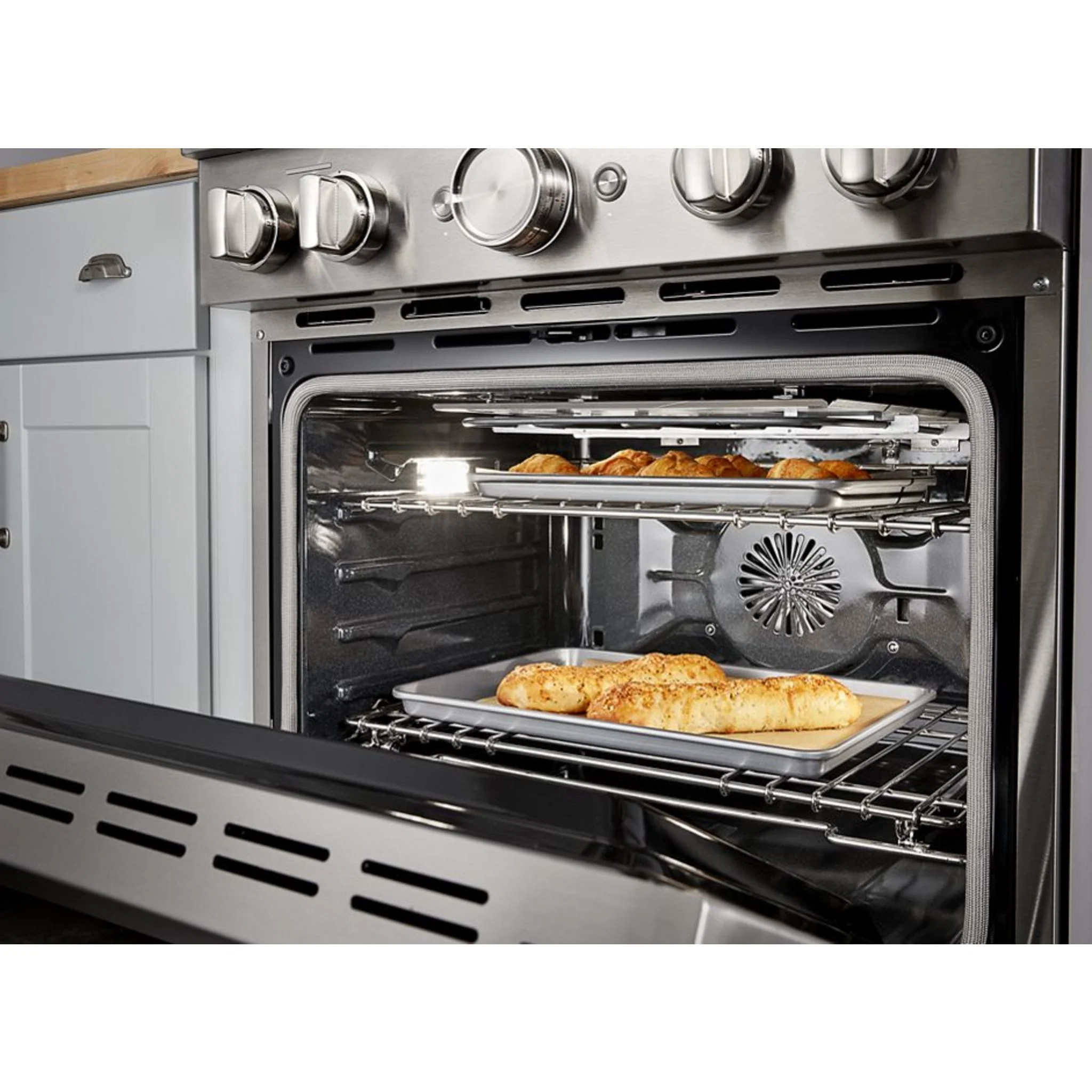 KitchenAid 30'' Smart Commercial-Style Dual Fuel Range with 4 Burners - Ink Blue (KFDC500JIB) - Image 3