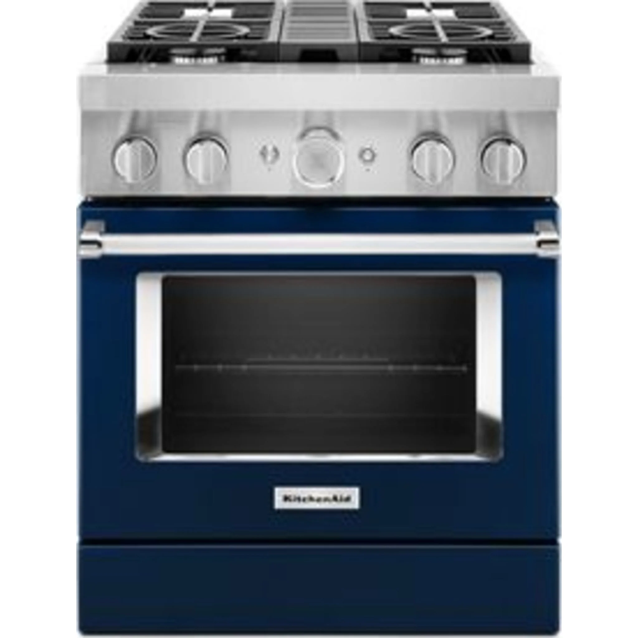 KitchenAid 30'' Smart Commercial-Style Dual Fuel Range with 4 Burners - Ink Blue (KFDC500JIB) - Image 4