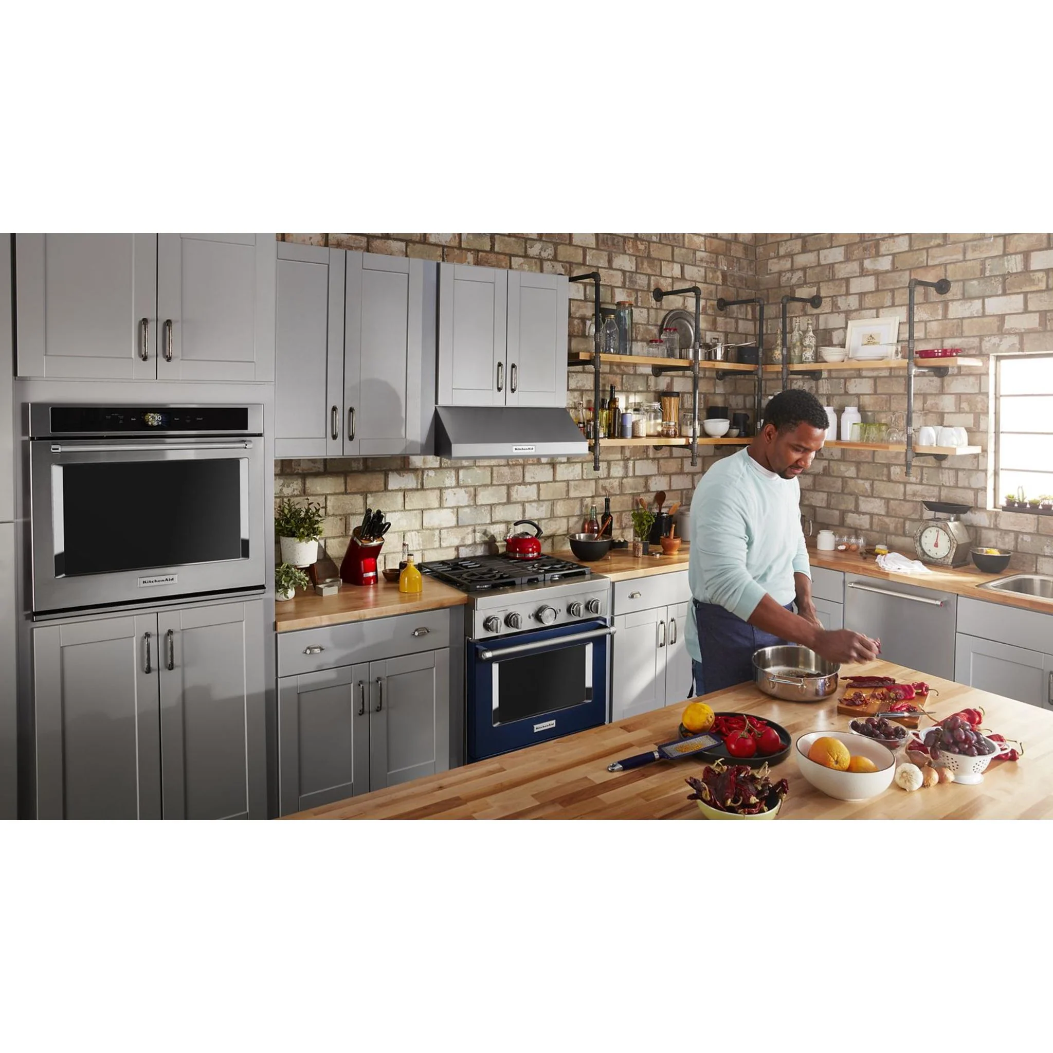 KitchenAid 30'' Smart Commercial-Style Dual Fuel Range with 4 Burners - Ink Blue (KFDC500JIB) - Image 41