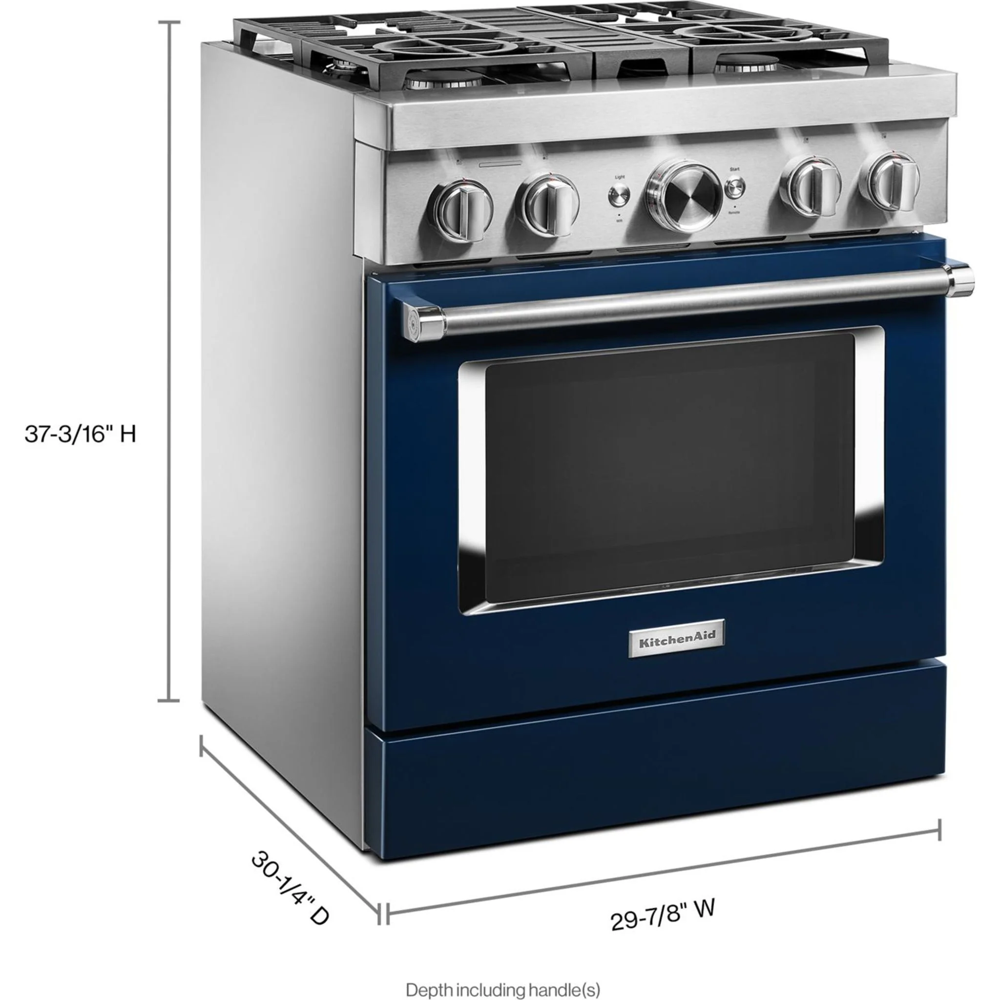KitchenAid 30'' Smart Commercial-Style Dual Fuel Range with 4 Burners - Ink Blue (KFDC500JIB) - Image 51