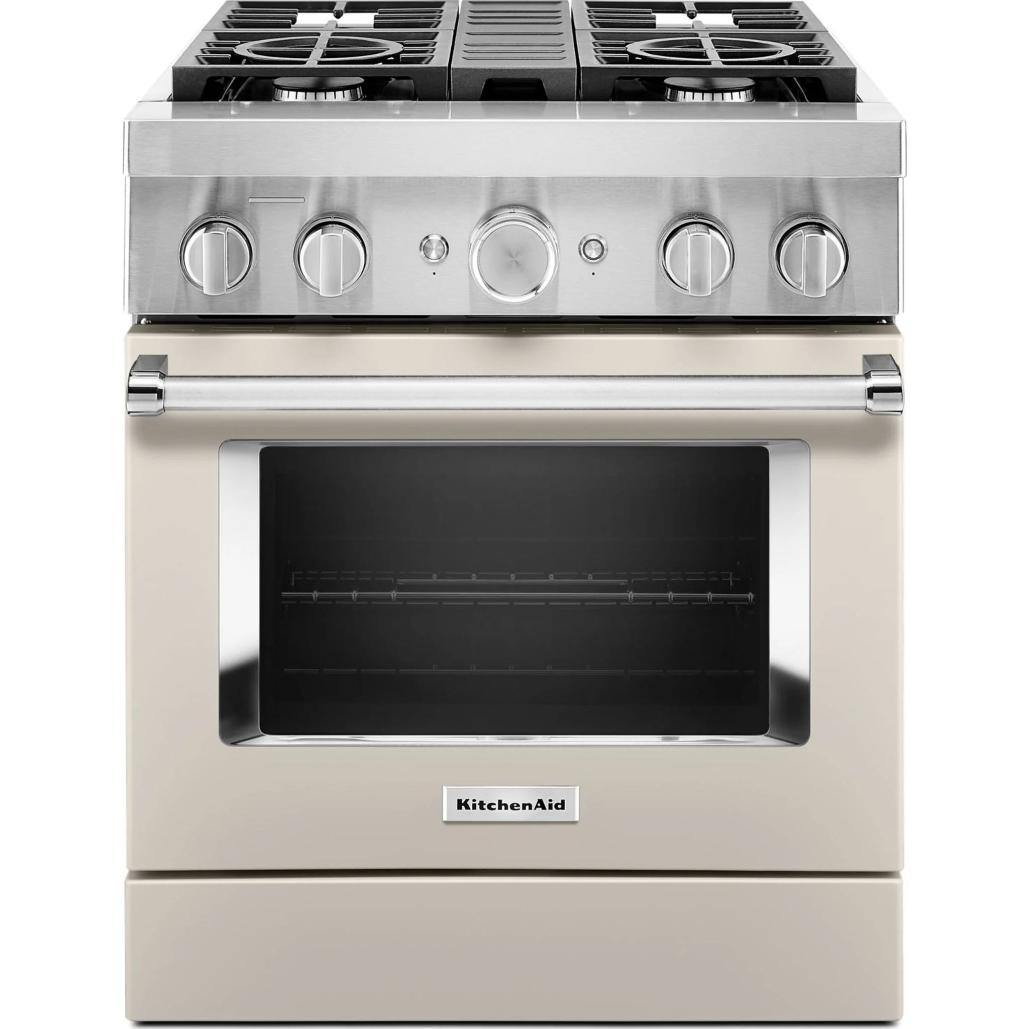 KitchenAid 30'' Smart Commercial-Style Dual Fuel Range with 4 Burners - Milkshake (KFDC500JMH) - Image 2