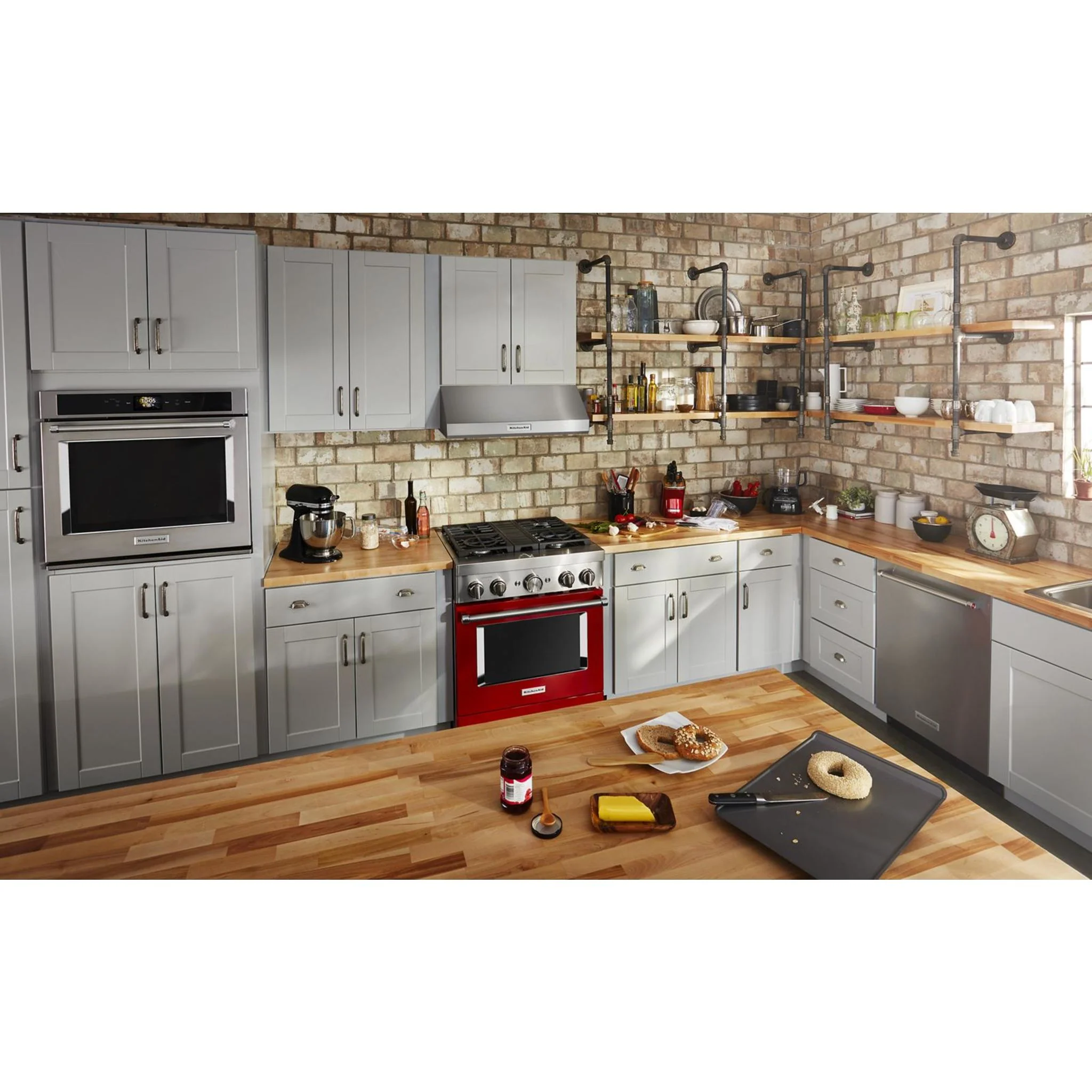 KitchenAid 30'' Smart Commercial-Style Dual Fuel Range with 4 Burners - Passion Red (KFDC500JPA) - Image 26