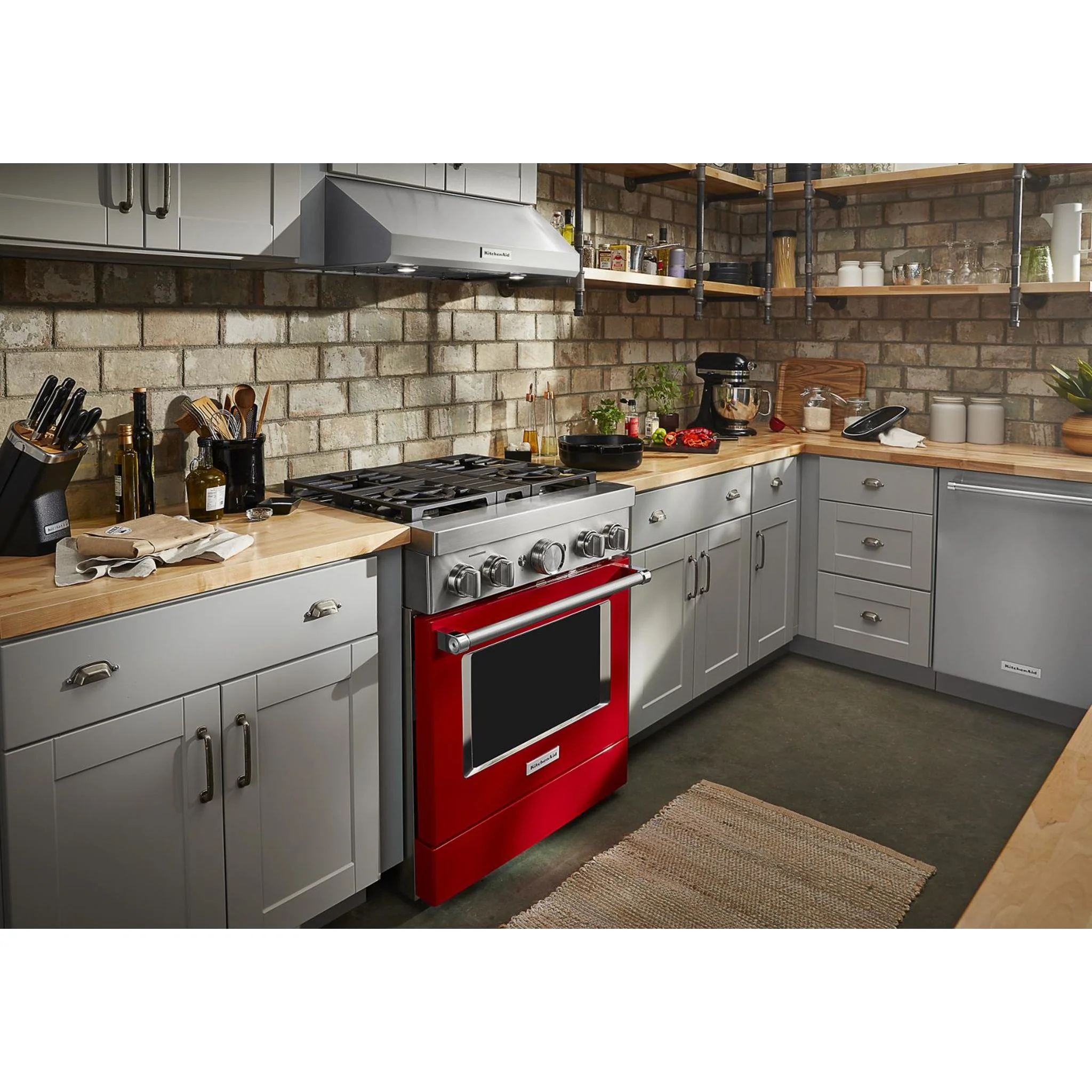 KitchenAid 30'' Smart Commercial-Style Dual Fuel Range with 4 Burners - Passion Red (KFDC500JPA) - Image 47