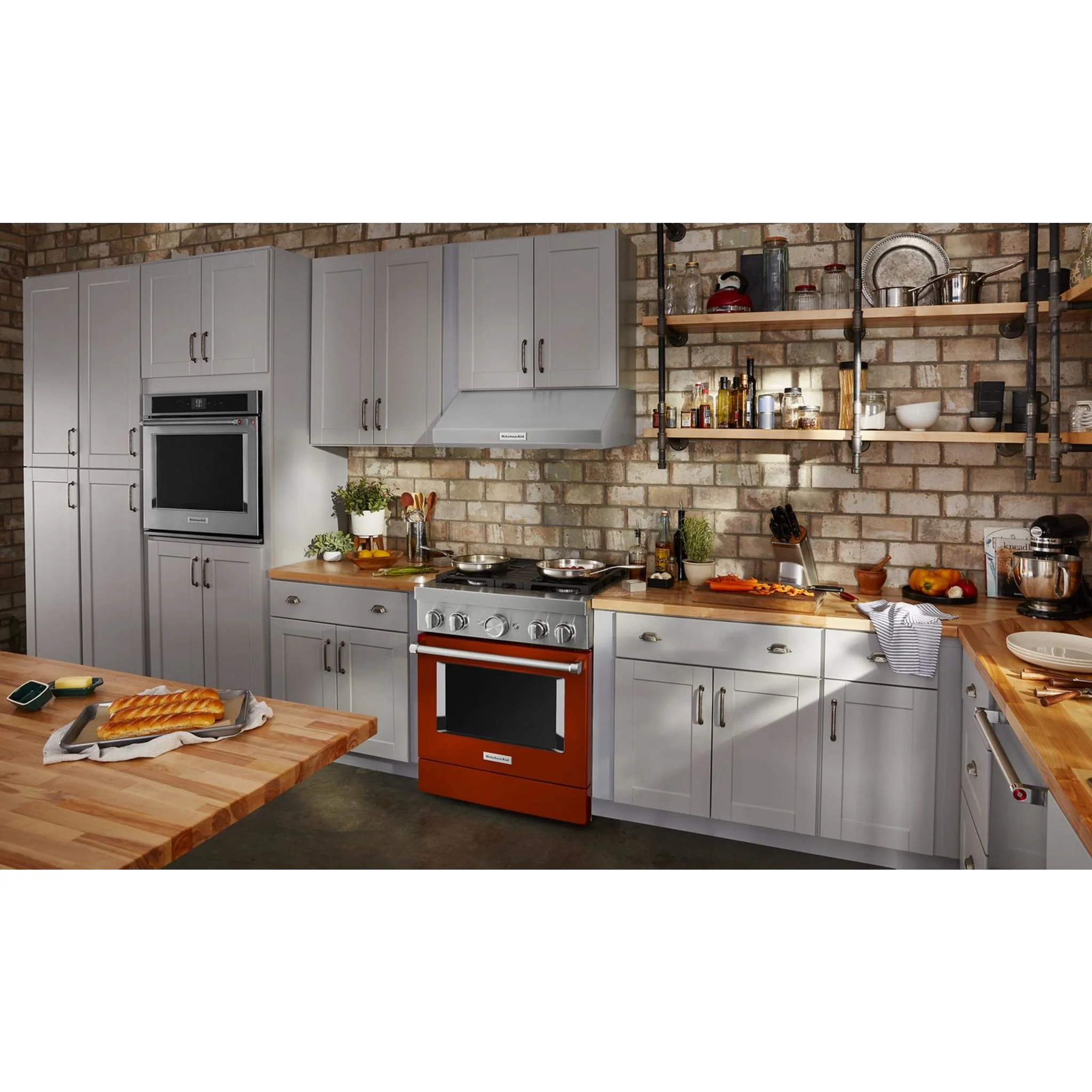 KitchenAid 30'' Smart Commercial-Style Dual Fuel Range with 4 Burners - Scorched Orange (KFDC500JSC) - Image 27