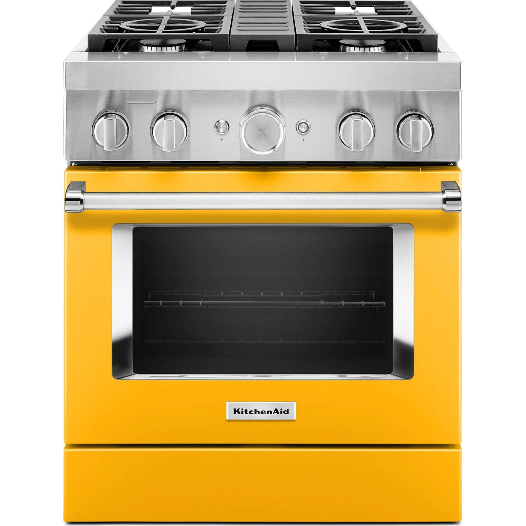 KitchenAid 30'' Smart Commercial-Style Dual Fuel Range with 4 Burners - Yellow Pepper (KFDC500JYP) - Image 2
