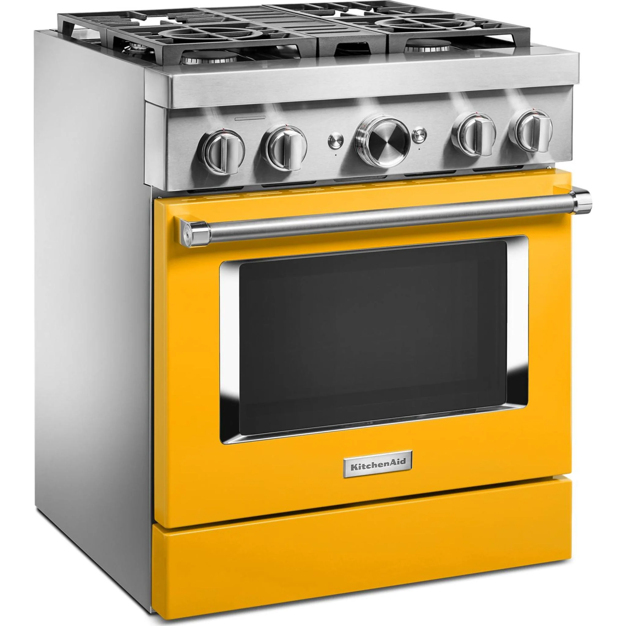 KitchenAid 30'' Smart Commercial-Style Dual Fuel Range with 4 Burners - Yellow Pepper (KFDC500JYP) - Image 4