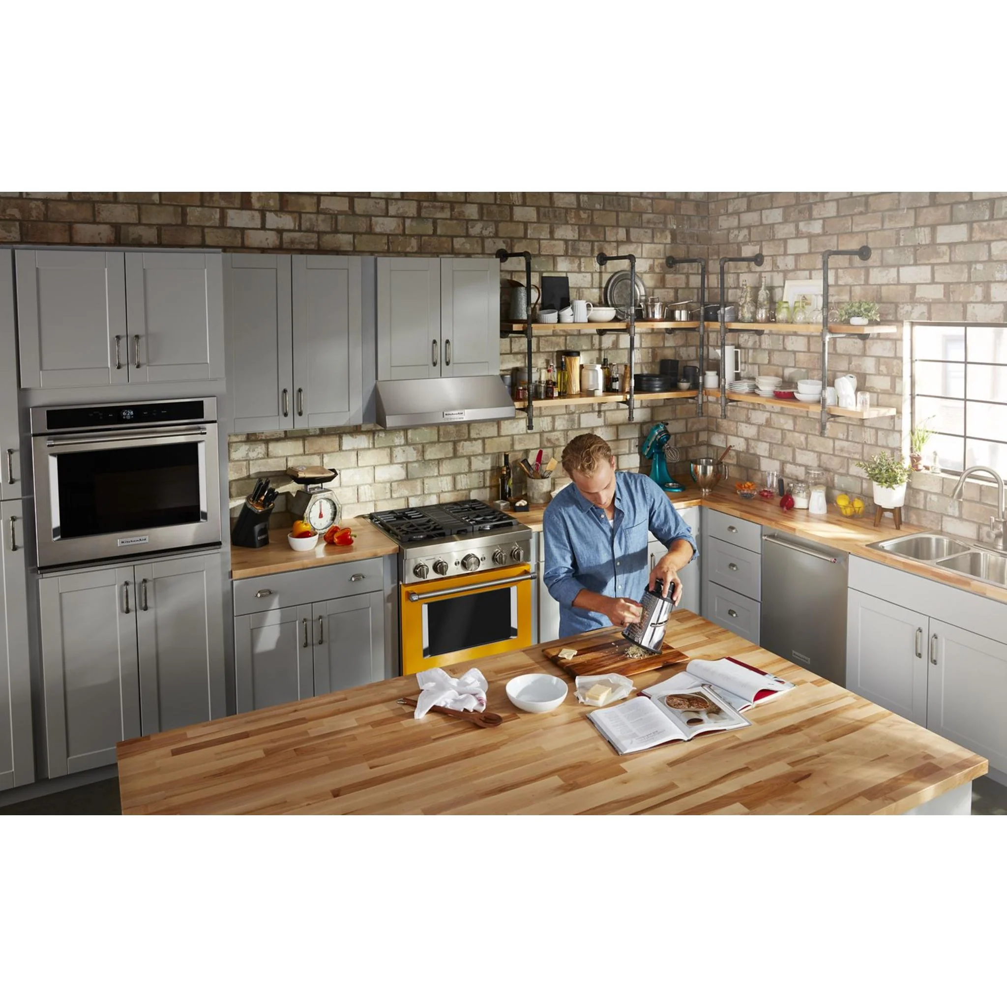 KitchenAid 30'' Smart Commercial-Style Dual Fuel Range with 4 Burners - Yellow Pepper (KFDC500JYP) - Image 53