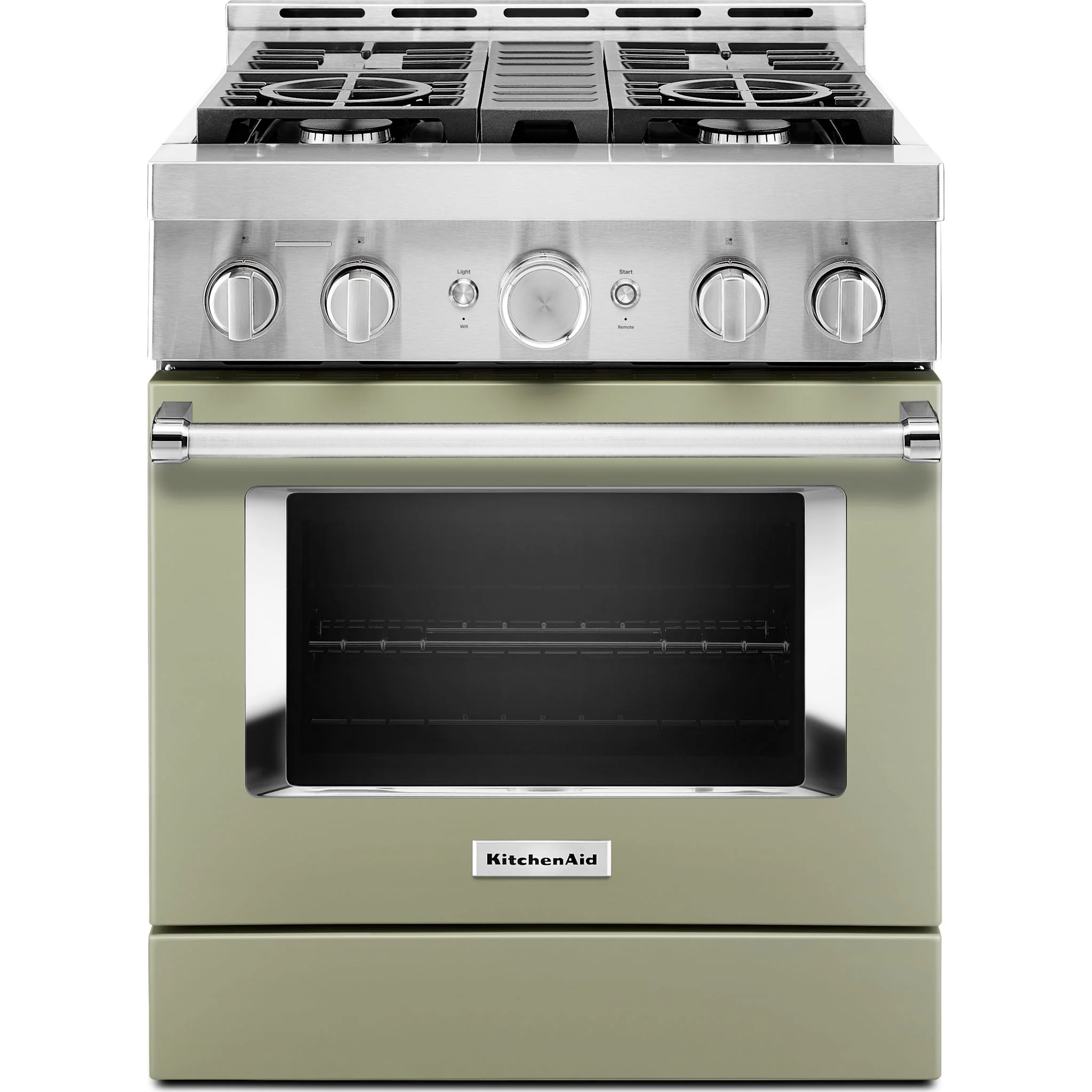 KitchenAid 30'' Smart Commercial-Style Gas Range with 4 Burners - Avocado Cream (KFGC500JAV)