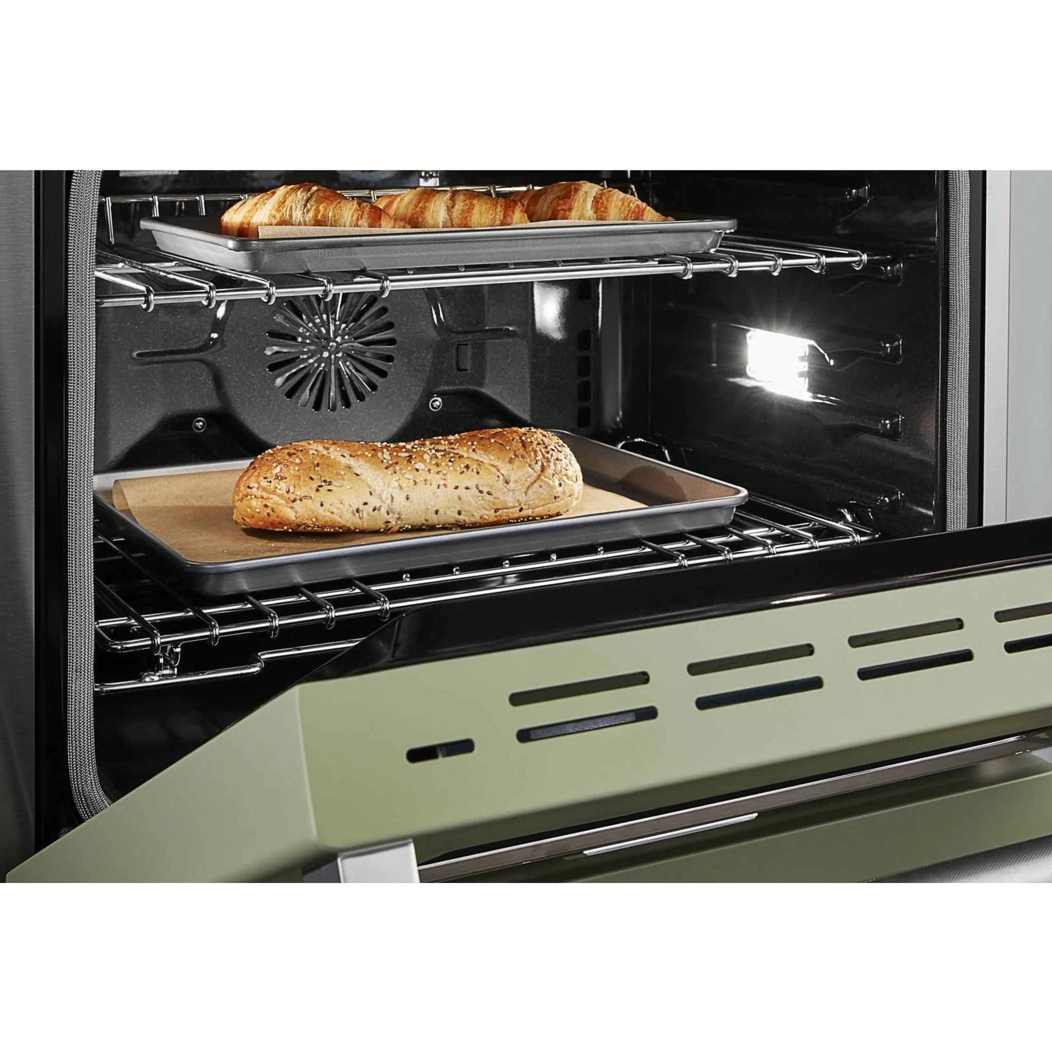 KitchenAid 30'' Smart Commercial-Style Gas Range with 4 Burners - Avocado Cream (KFGC500JAV) - Image 11