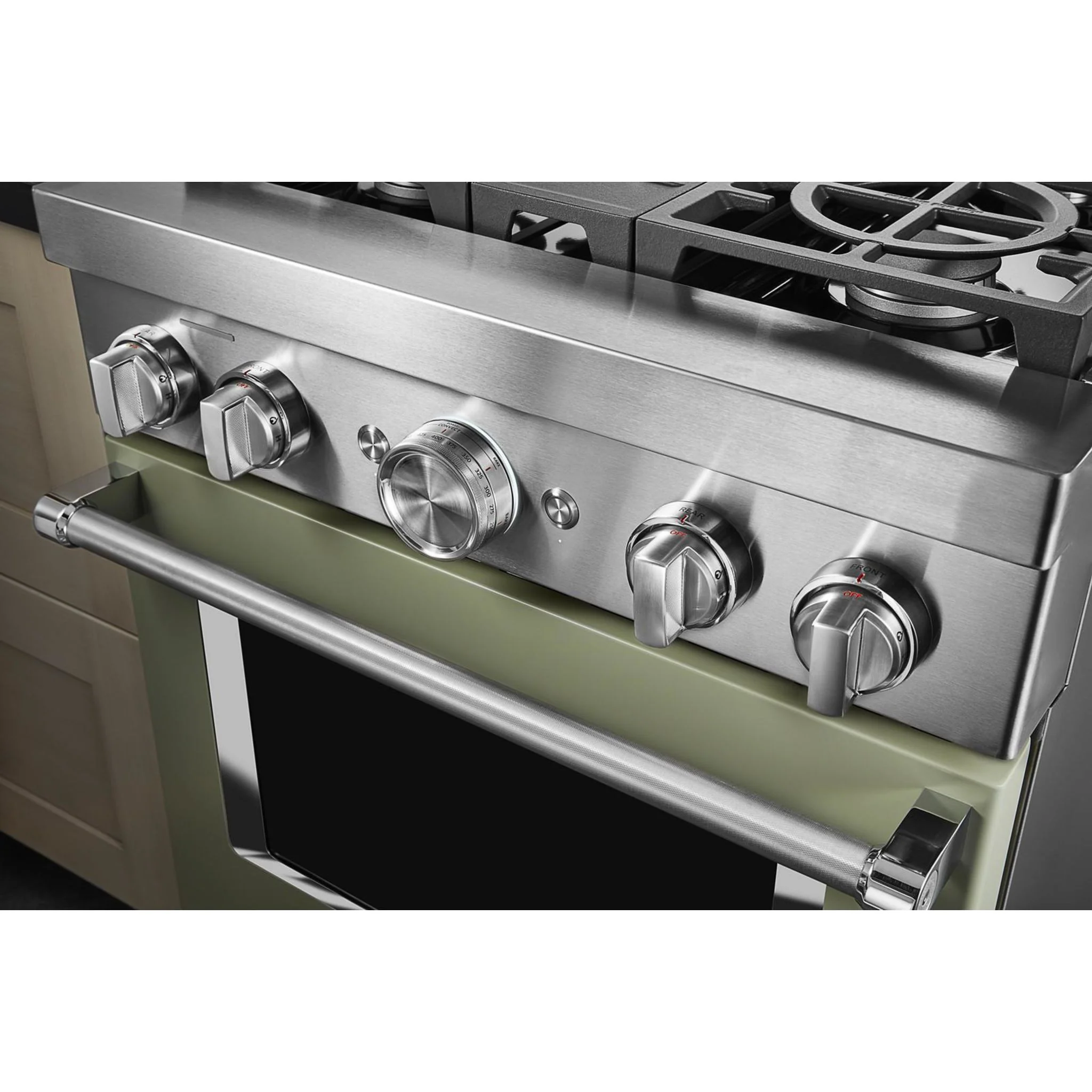 KitchenAid 30'' Smart Commercial-Style Gas Range with 4 Burners - Avocado Cream (KFGC500JAV) - Image 12