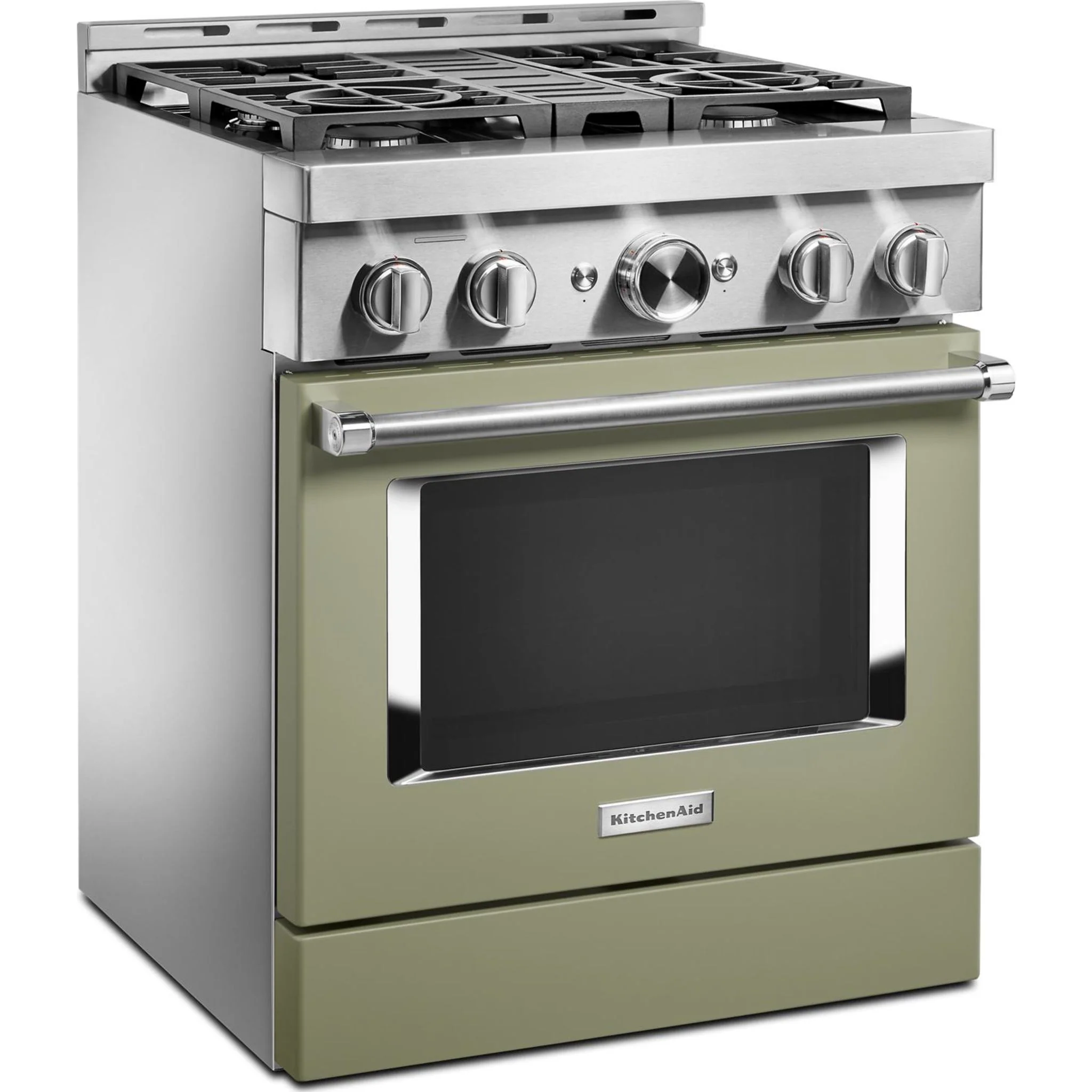 KitchenAid 30'' Smart Commercial-Style Gas Range with 4 Burners - Avocado Cream (KFGC500JAV) - Image 20