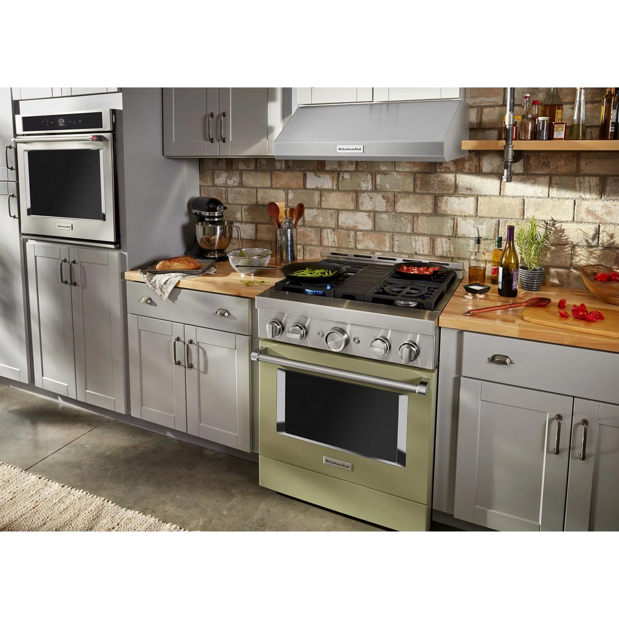 KitchenAid 30'' Smart Commercial-Style Gas Range with 4 Burners - Avocado Cream (KFGC500JAV) - Image 28