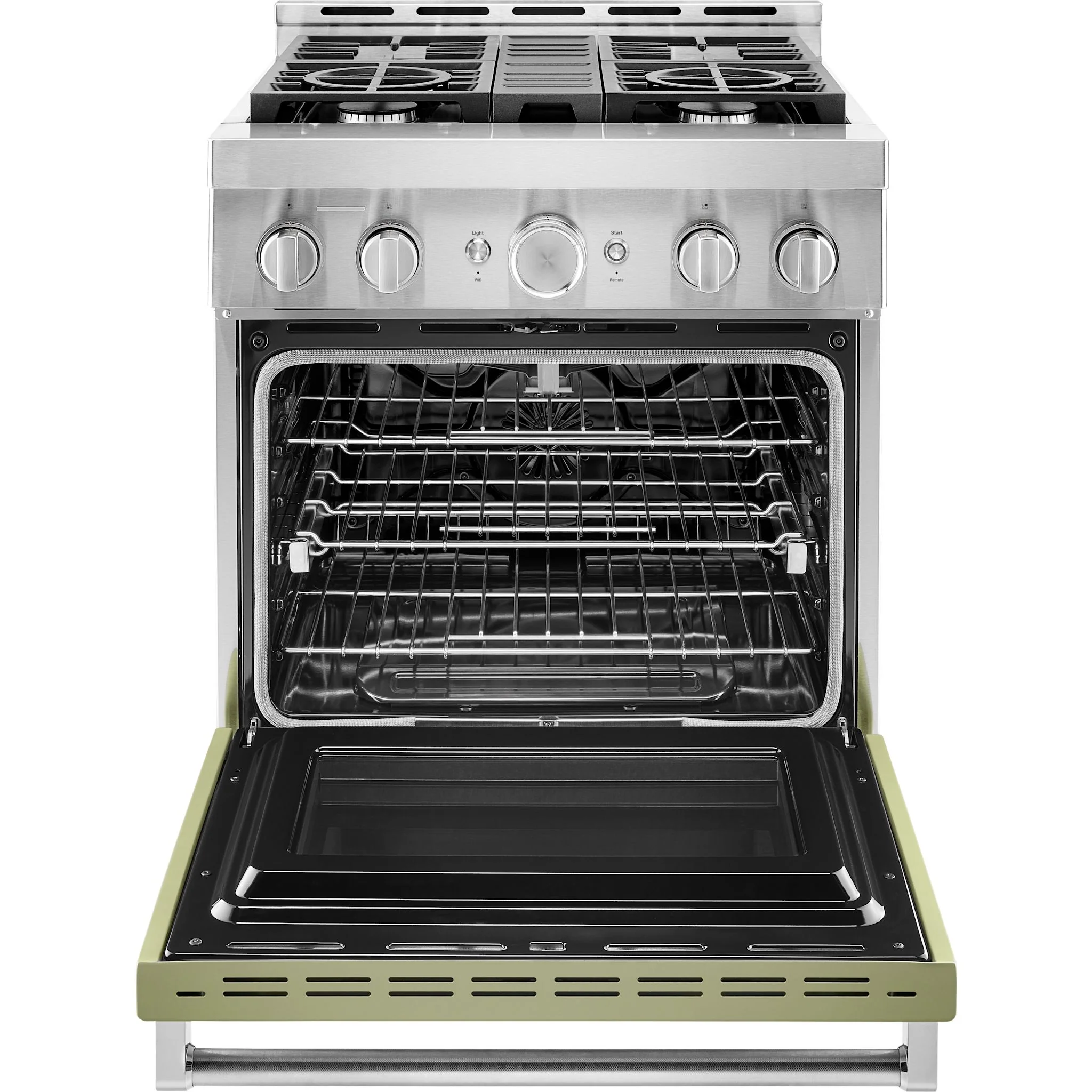 KitchenAid 30'' Smart Commercial-Style Gas Range with 4 Burners - Avocado Cream (KFGC500JAV) - Image 4