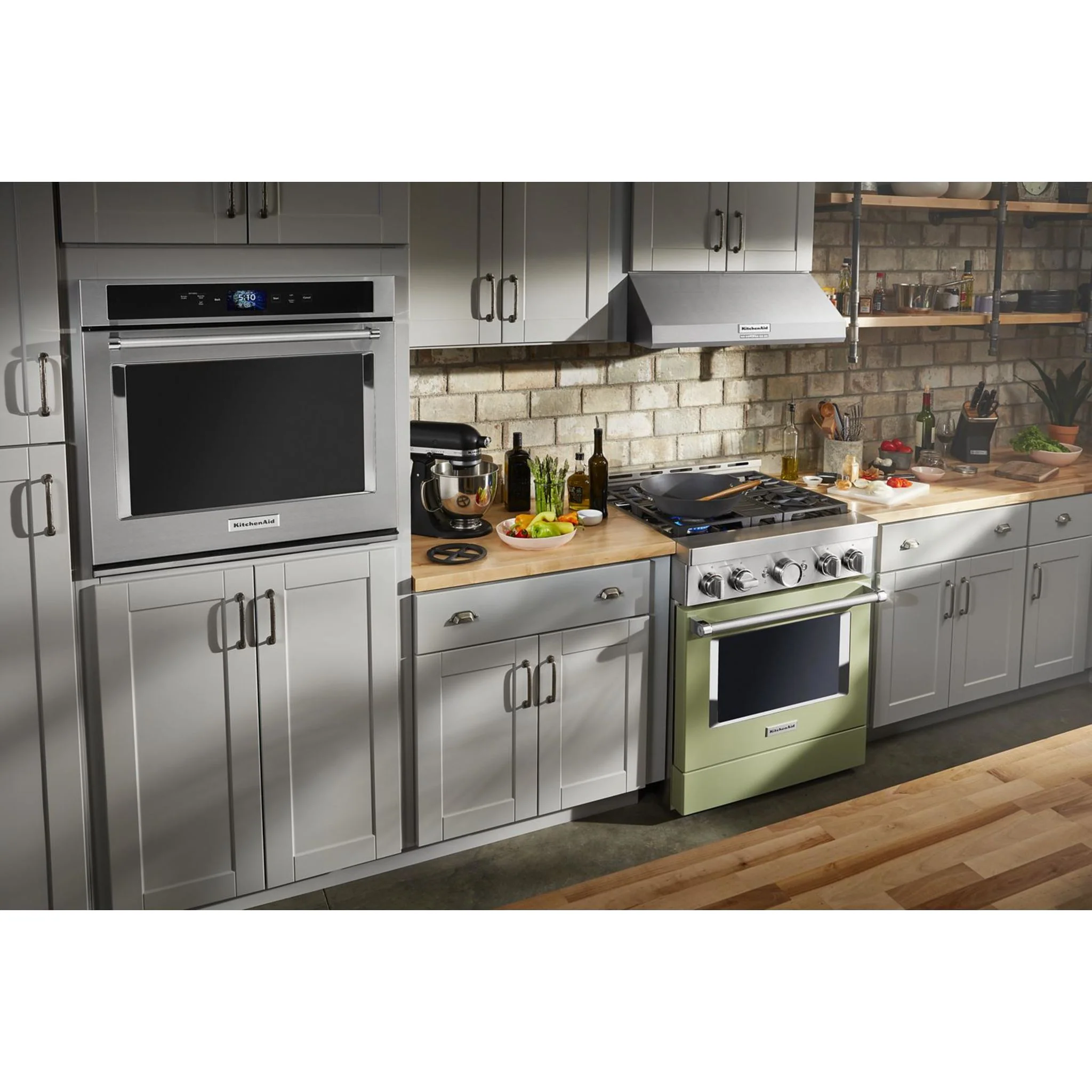 KitchenAid 30'' Smart Commercial-Style Gas Range with 4 Burners - Avocado Cream (KFGC500JAV) - Image 51
