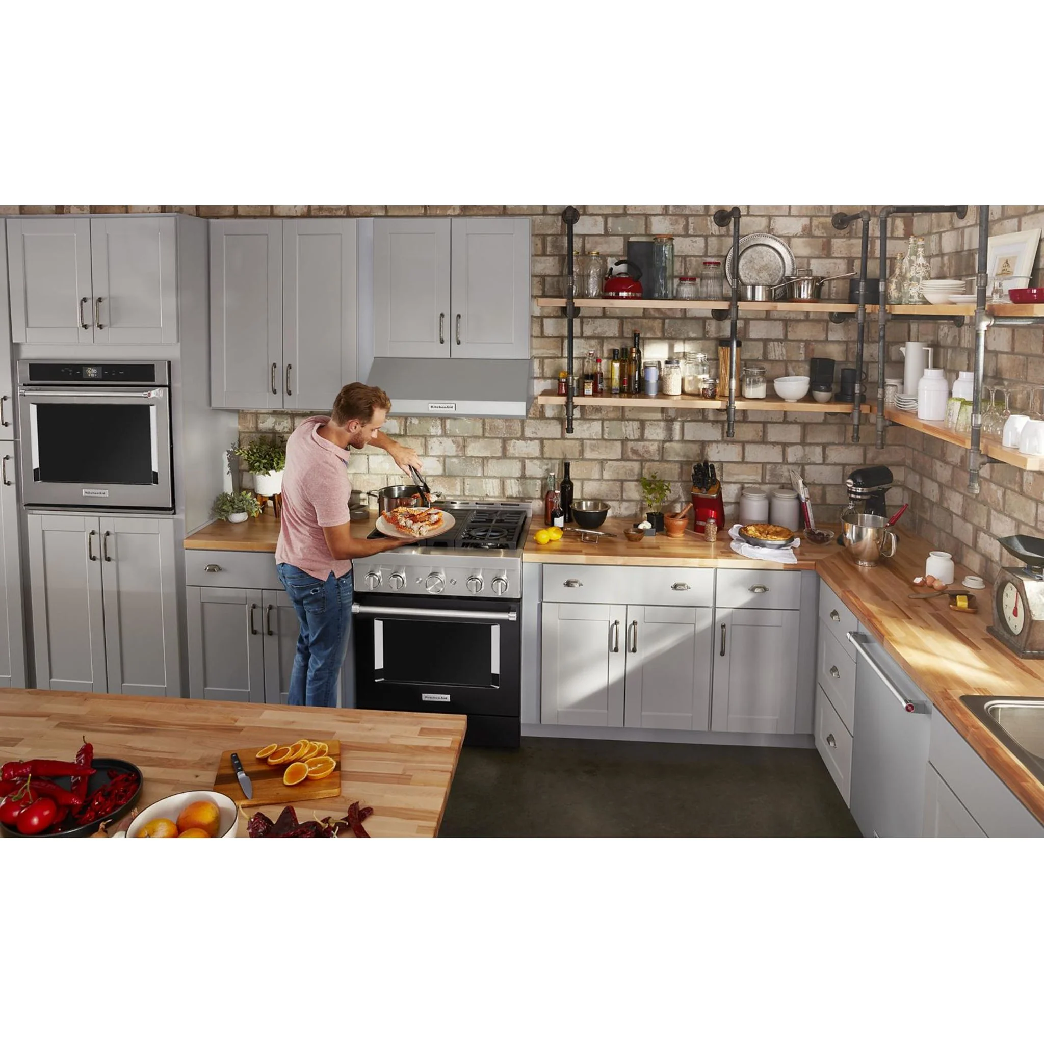 KitchenAid  30'' Smart Commercial-Style Gas Range with 4 Burners - Imperial Black (KFGC500JBK) - Image 23