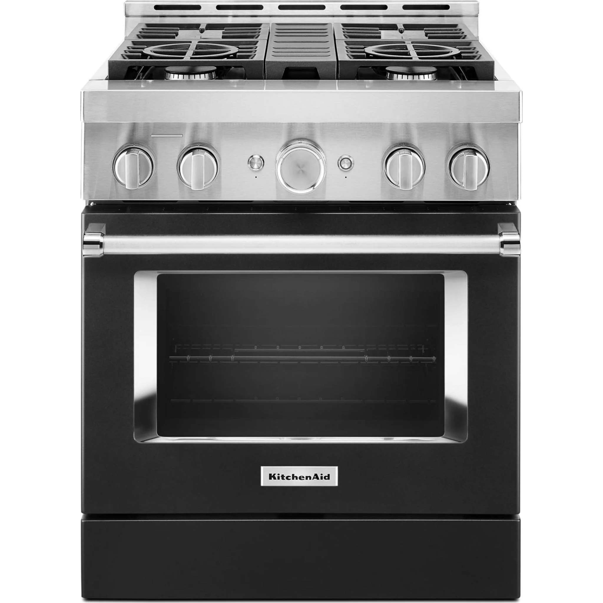 KitchenAid  30'' Smart Commercial-Style Gas Range with 4 Burners - Imperial Black (KFGC500JBK) - Image 3