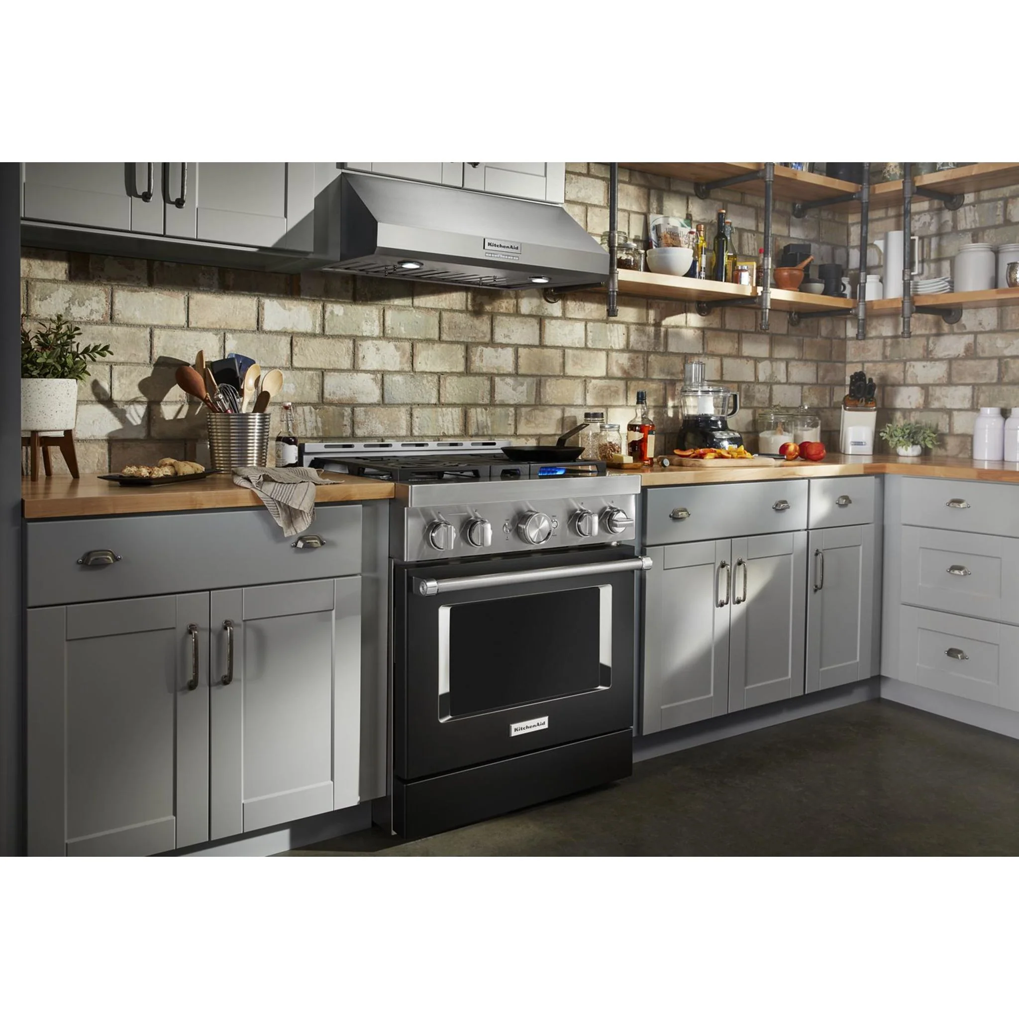 KitchenAid  30'' Smart Commercial-Style Gas Range with 4 Burners - Imperial Black (KFGC500JBK) - Image 50