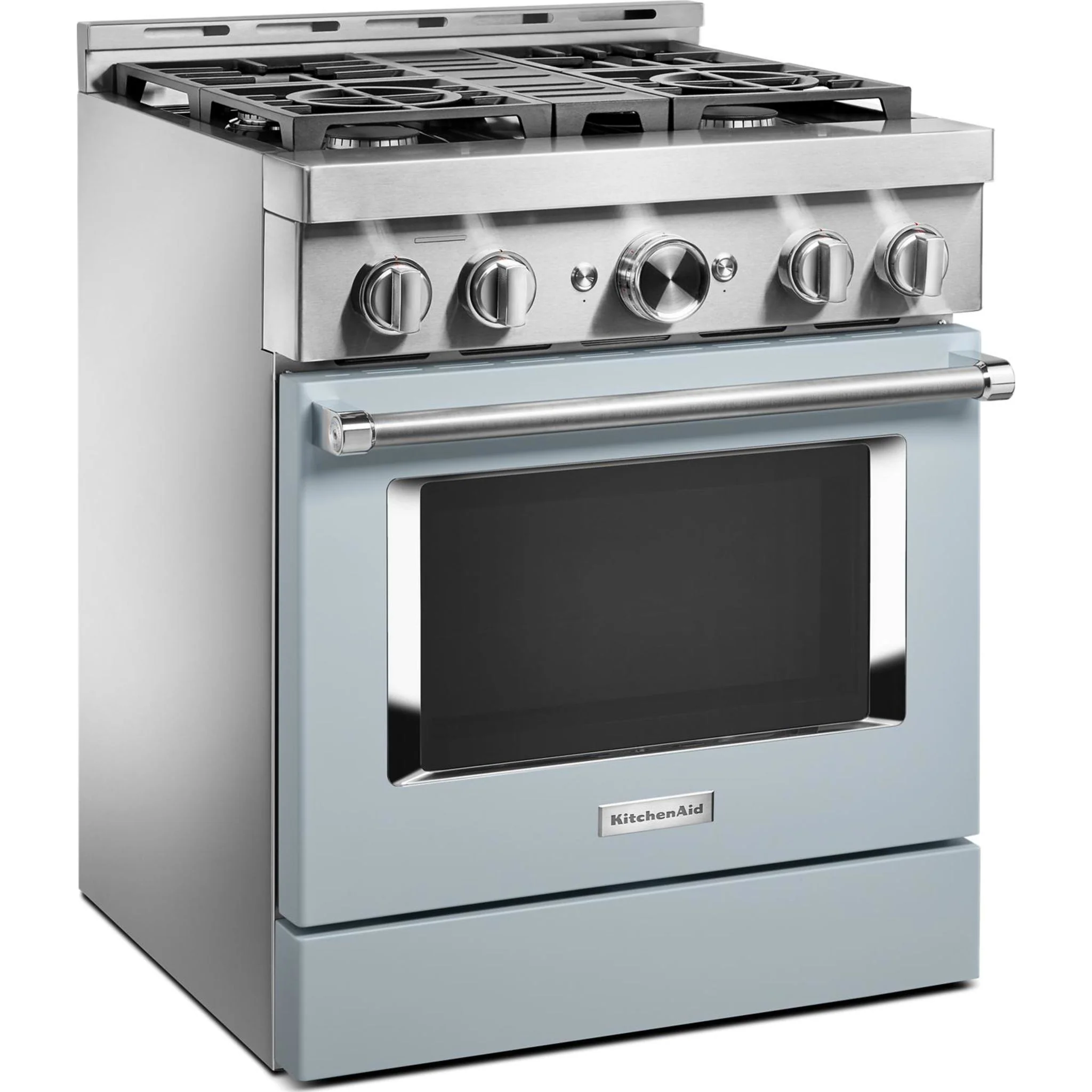 KitchenAid 30'' Smart Commercial-Style Gas Range with 4 Burners - Misty Blue (KFGC500JMB) - Image 42