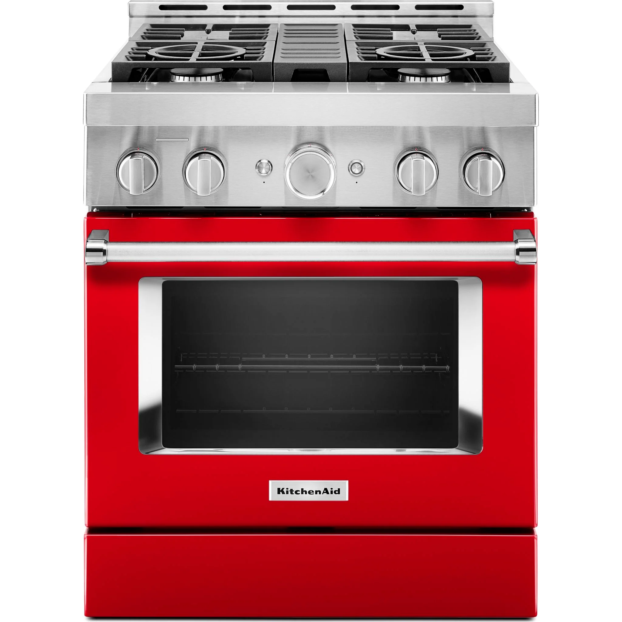 KitchenAid 30'' Smart Commercial-Style Gas Range with 4 Burners - Passion Red (KFGC500JPA)