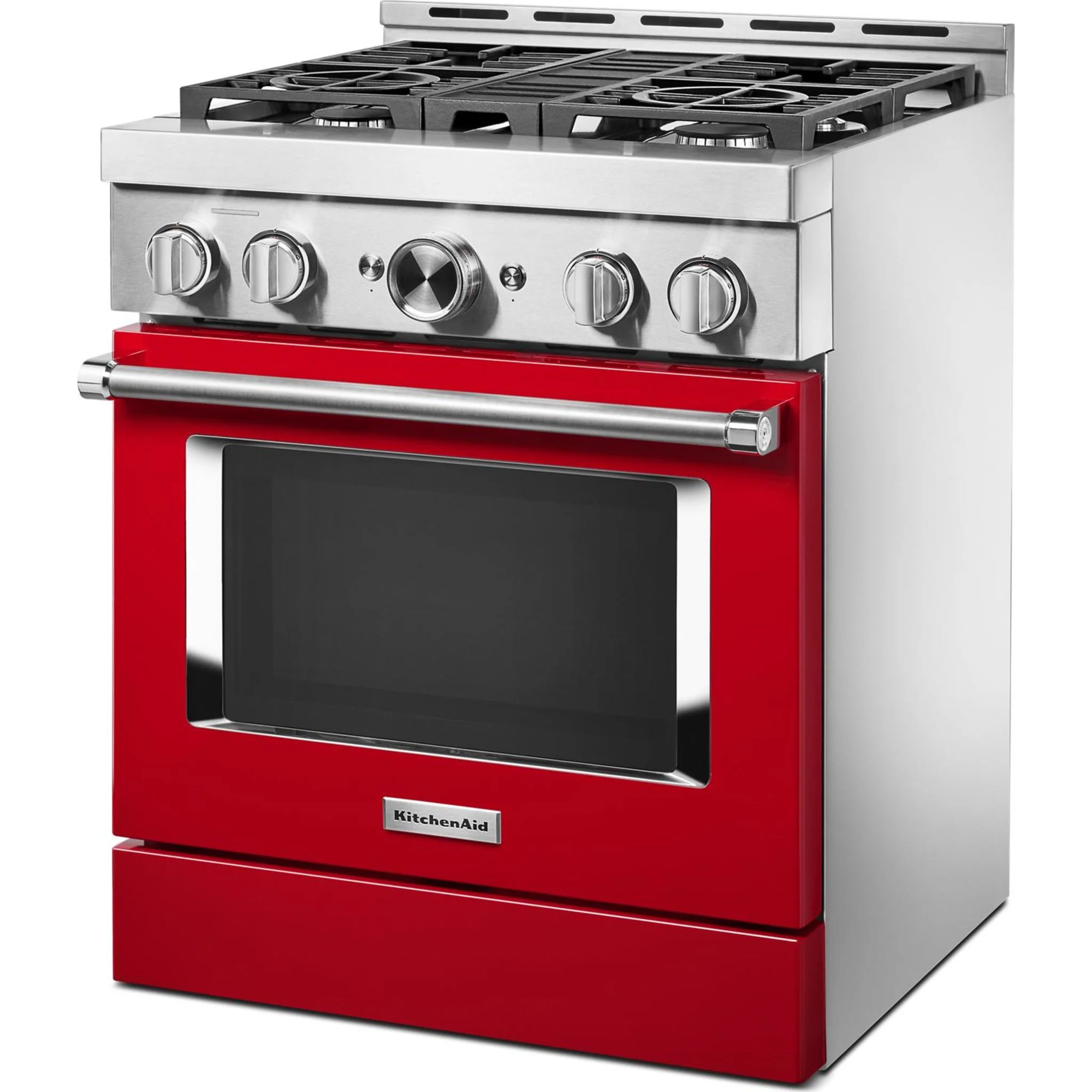 KitchenAid 30'' Smart Commercial-Style Gas Range with 4 Burners - Passion Red (KFGC500JPA) - Image 36