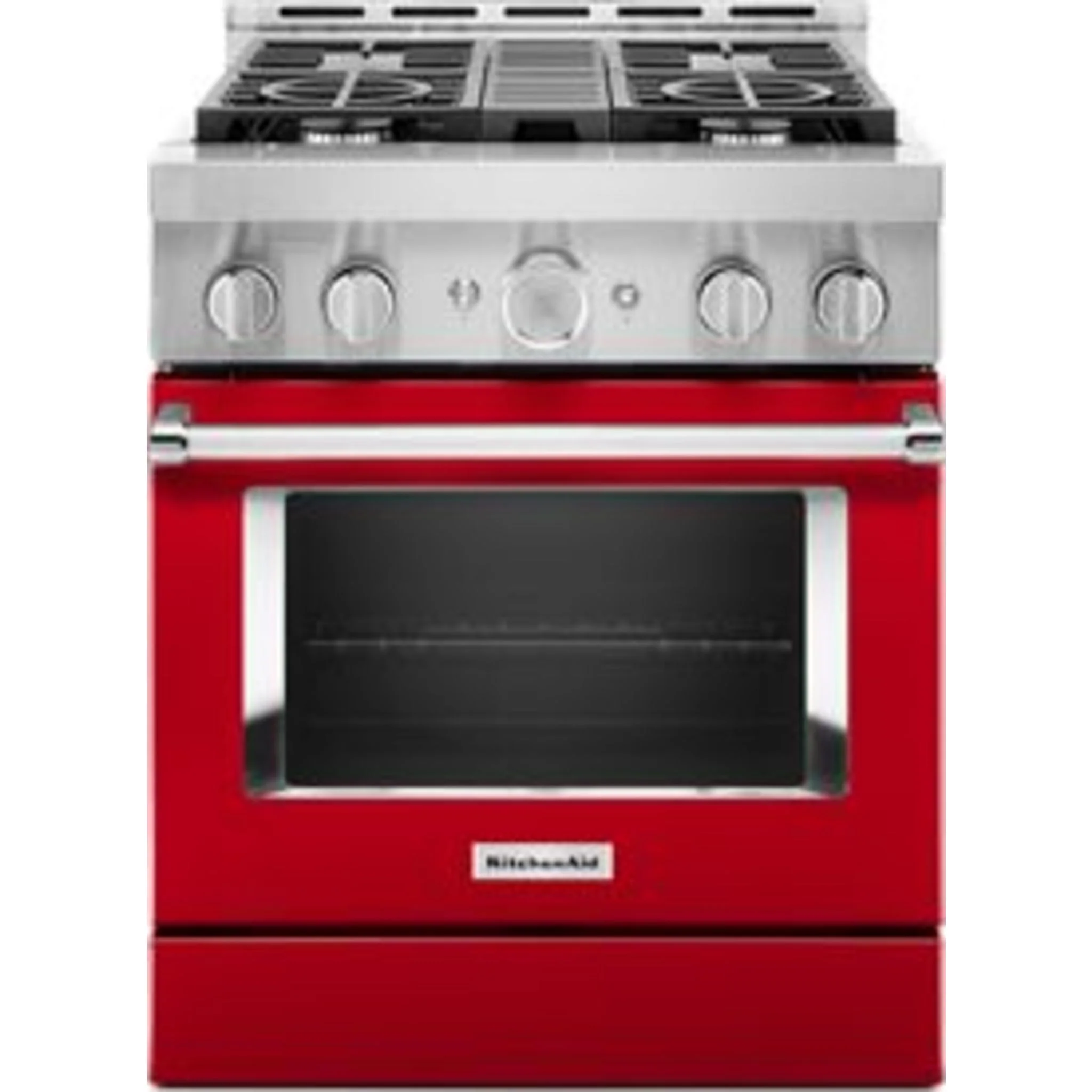 KitchenAid 30'' Smart Commercial-Style Gas Range with 4 Burners - Passion Red (KFGC500JPA) - Image 39