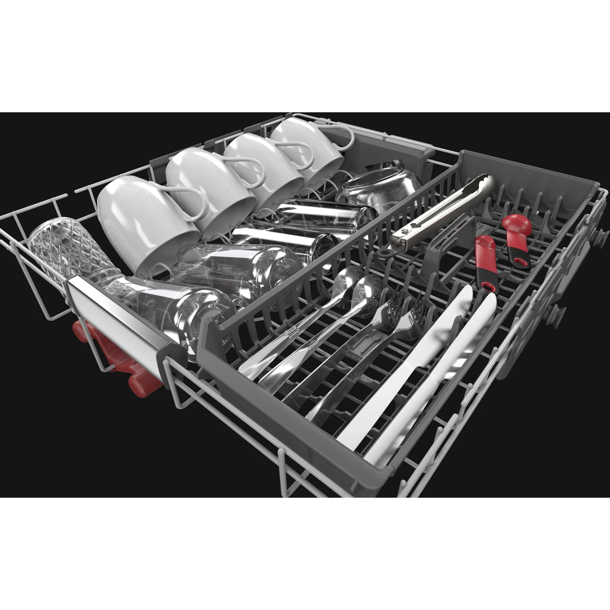 KitchenAid 44 dBA Dishwasher in PrintShield Finish with 360A° Max Jets Third Rack - Black Stainless (KDPM604KBS) - Image 5