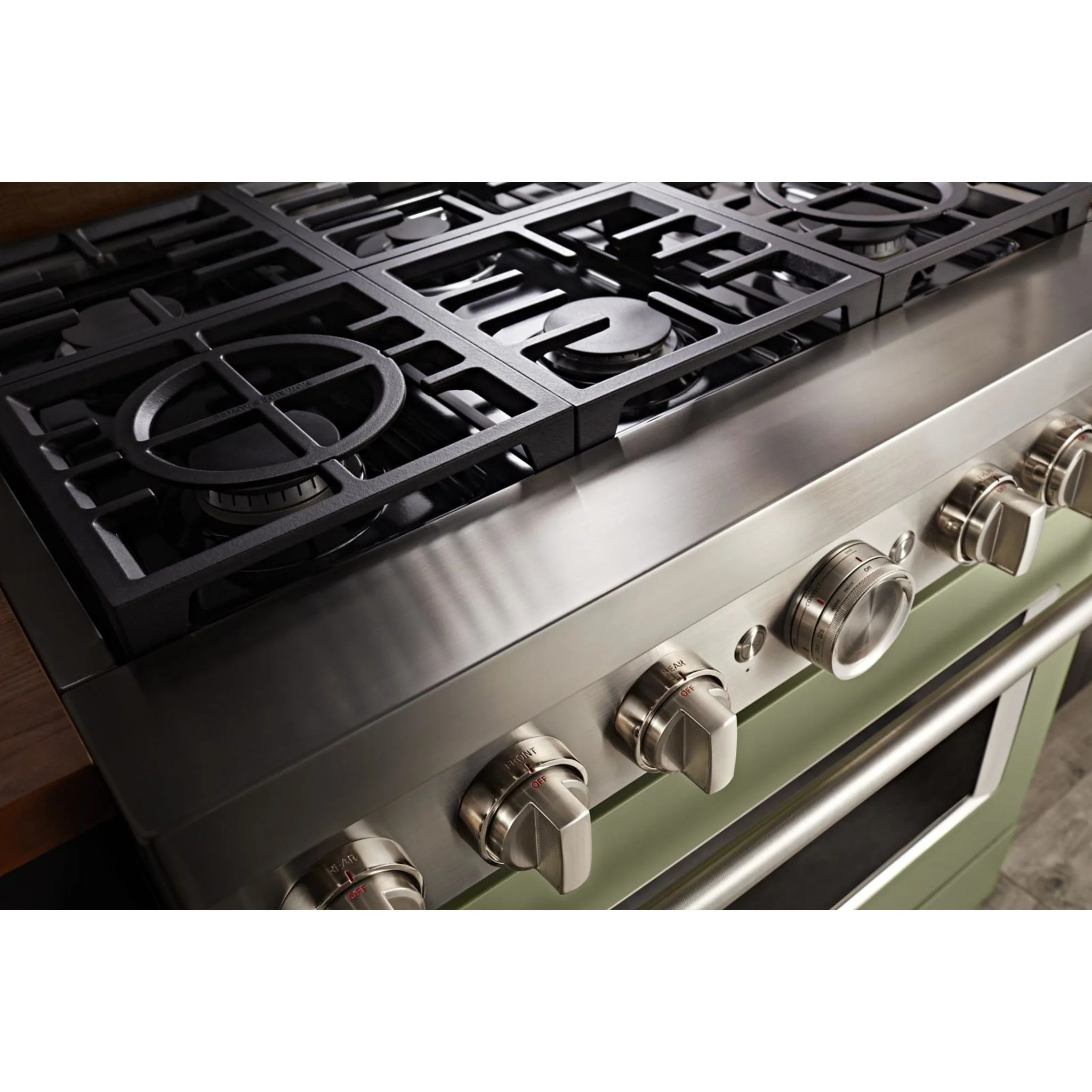 KitchenAid 36'' Smart Commercial-Style Dual Fuel Range with 6 Burners - Avocado Cream (KFDC506JAV) - Image 34