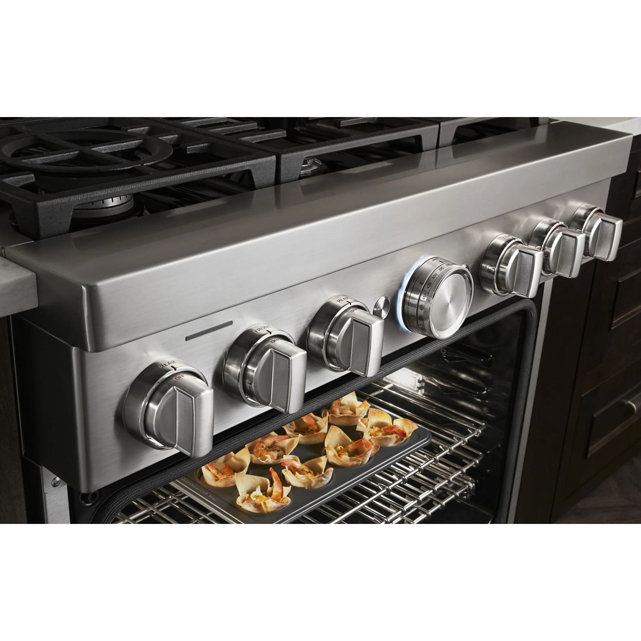 KitchenAid 36'' Smart Commercial-Style Dual Fuel Range with 6 Burners - Misty Blue (KFDC506JMB) - Image 16