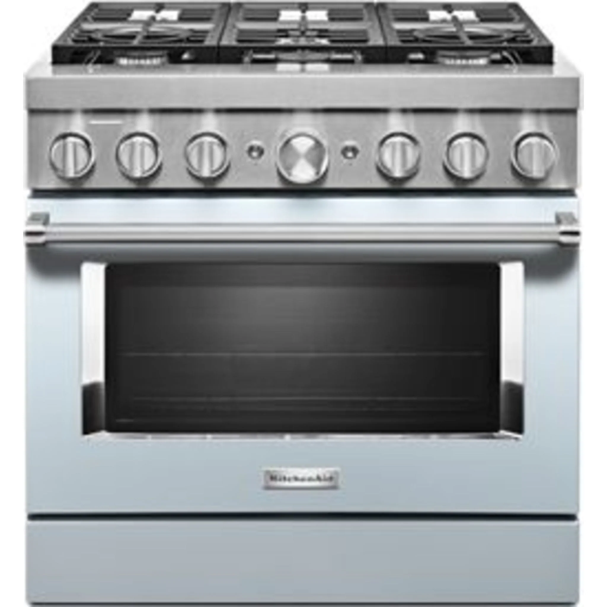 KitchenAid 36'' Smart Commercial-Style Dual Fuel Range with 6 Burners - Misty Blue (KFDC506JMB) - Image 23