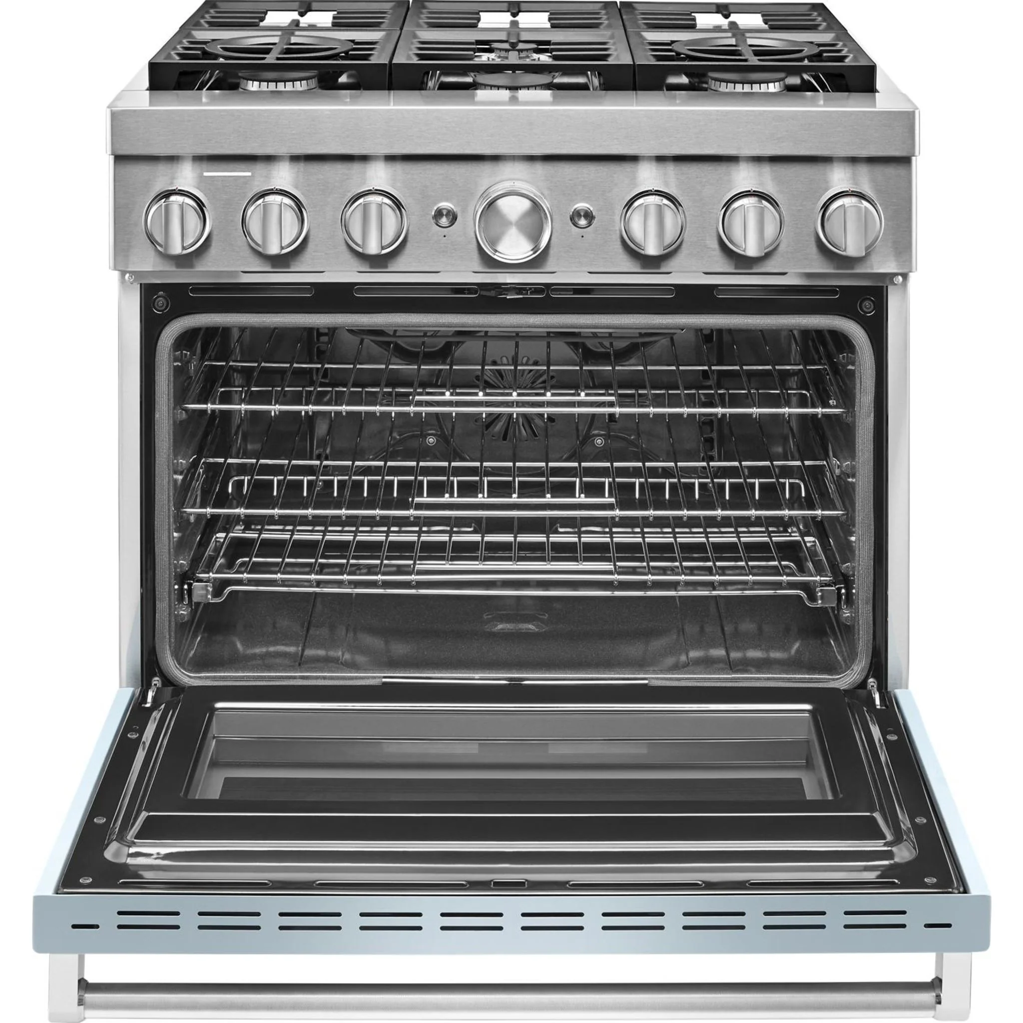 KitchenAid 36'' Smart Commercial-Style Dual Fuel Range with 6 Burners - Misty Blue (KFDC506JMB) - Image 32