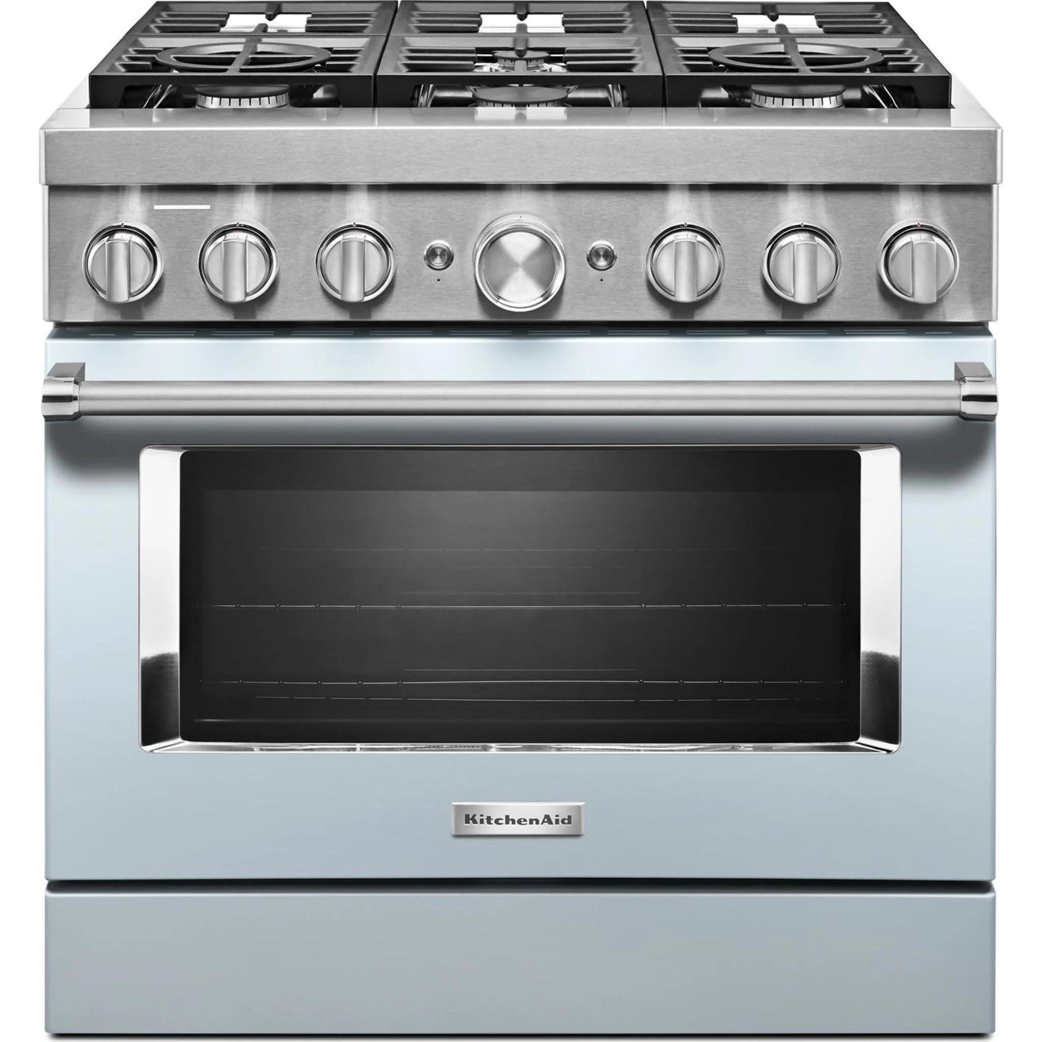 KitchenAid 36'' Smart Commercial-Style Dual Fuel Range with 6 Burners - Misty Blue (KFDC506JMB) - Image 40