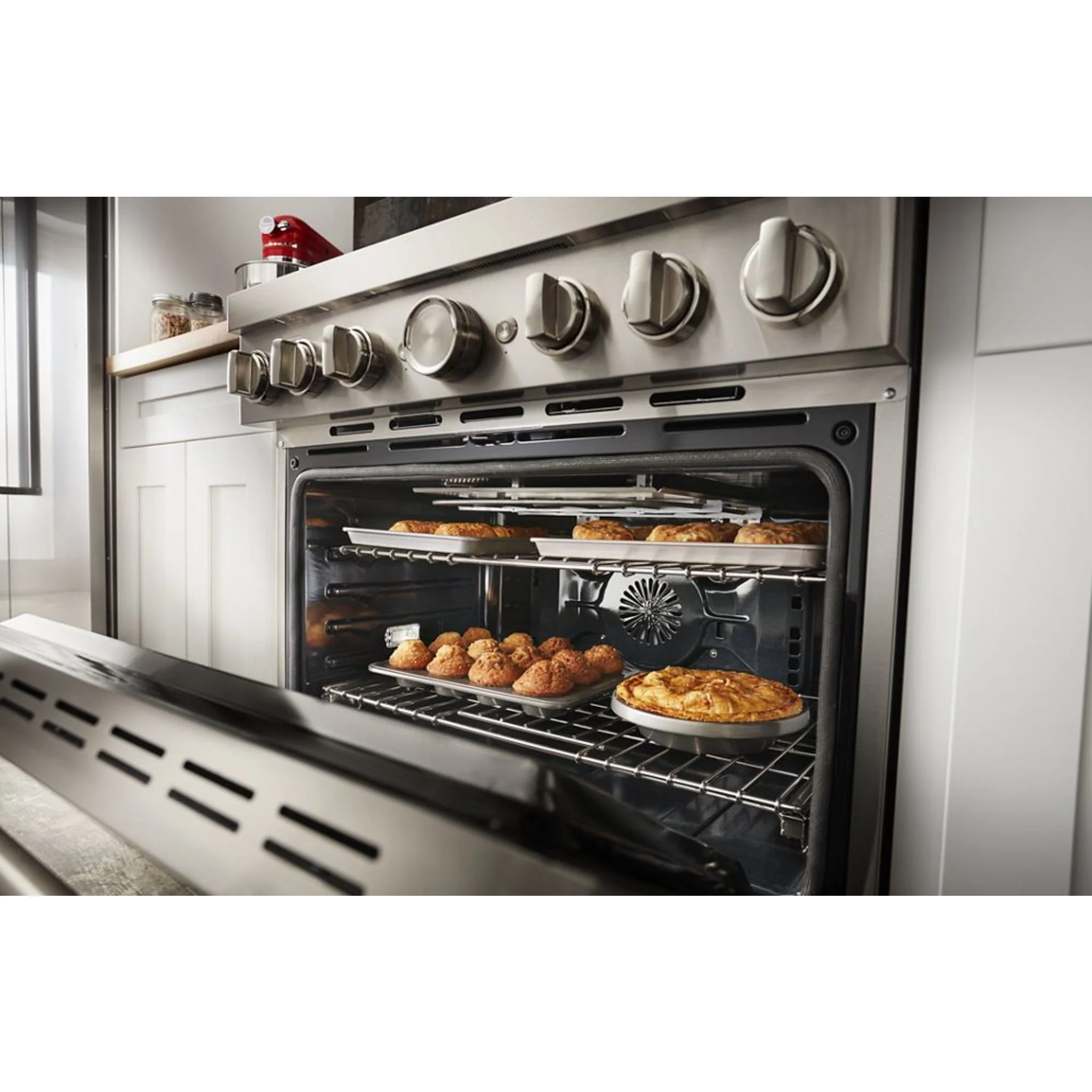KitchenAid 36'' Smart Commercial-Style Dual Fuel Range with 6 Burners - Misty Blue (KFDC506JMB) - Image 47