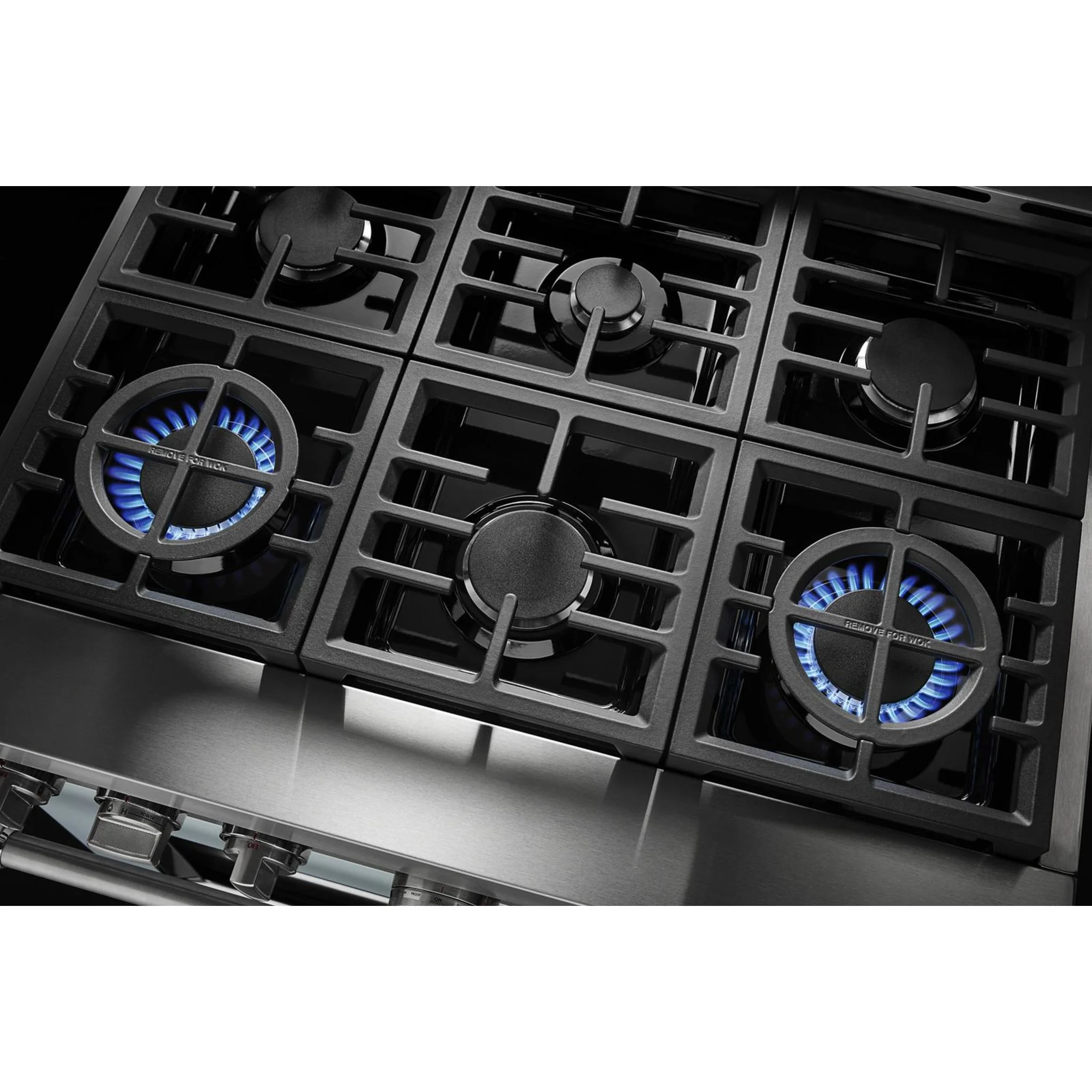 KitchenAid 36'' Smart Commercial-Style Dual Fuel Range with 6 Burners - Misty Blue (KFDC506JMB) - Image 50