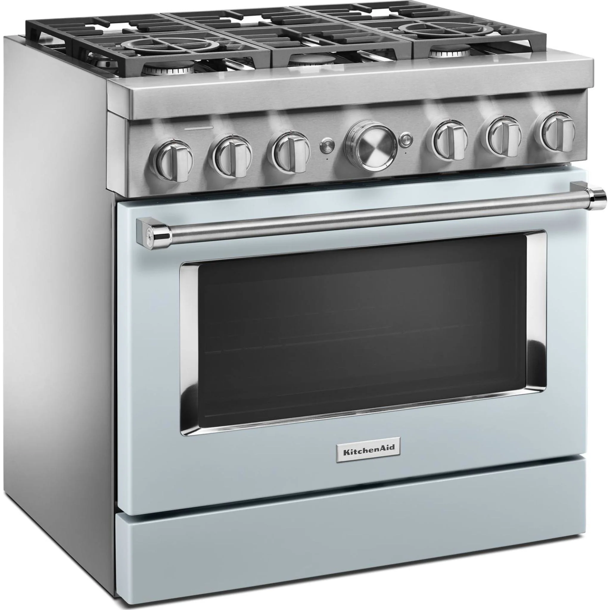 KitchenAid 36'' Smart Commercial-Style Dual Fuel Range with 6 Burners - Misty Blue (KFDC506JMB) - Image 52