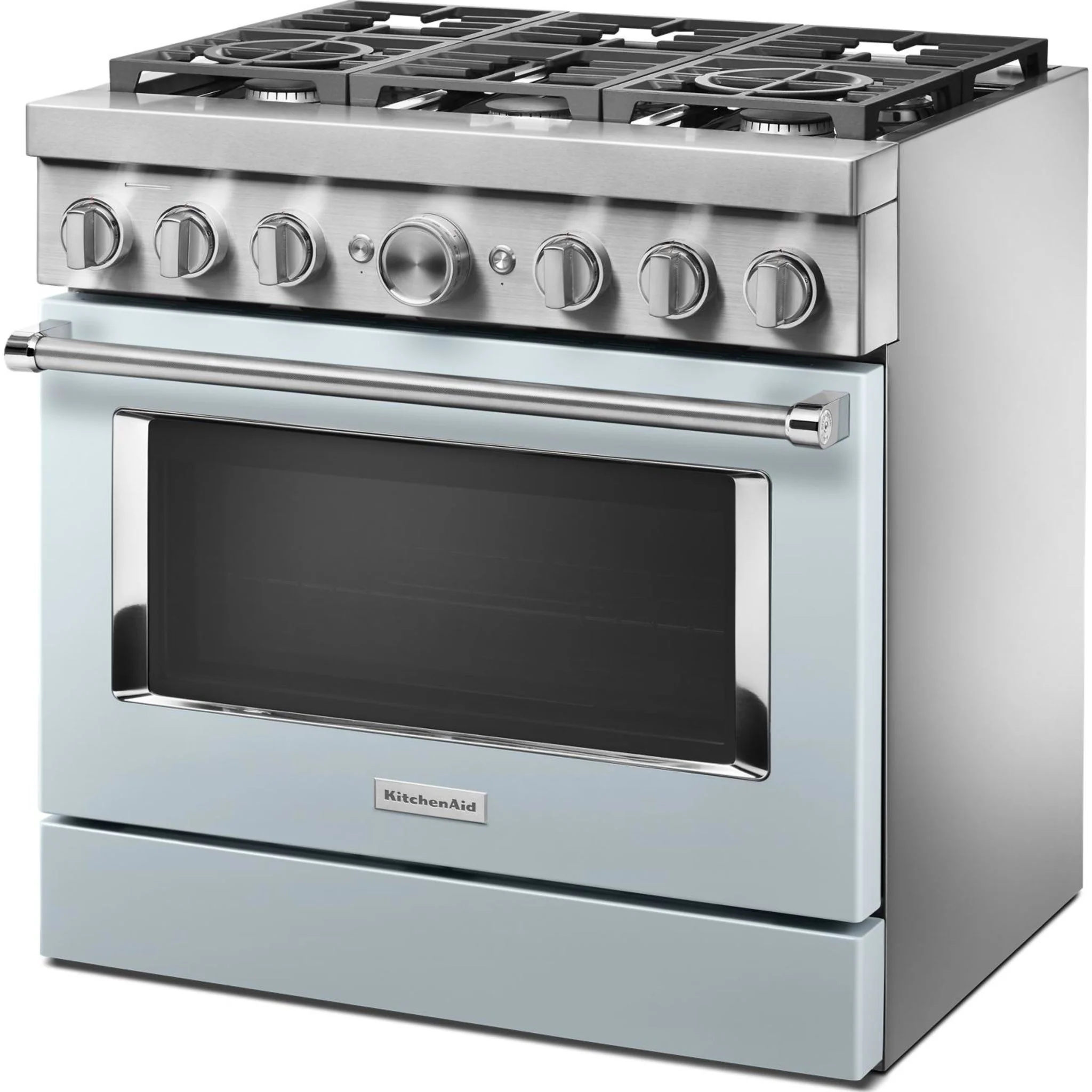 KitchenAid 36'' Smart Commercial-Style Dual Fuel Range with 6 Burners - Misty Blue (KFDC506JMB) - Image 55