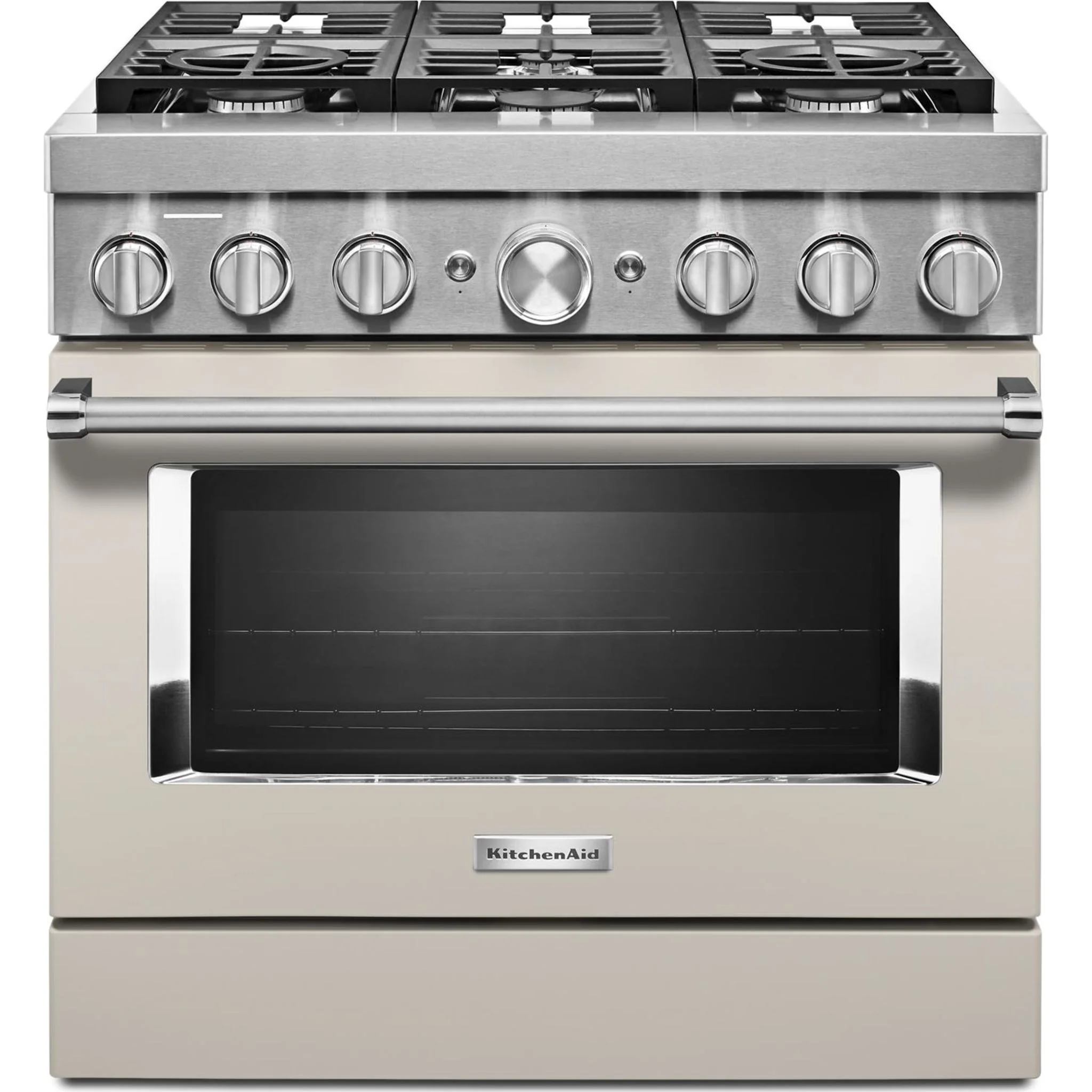 KitchenAid 36'' Smart Commercial-Style Dual Fuel Range with 6 Burners - Milkshake (KFDC506JMH) - Image 6
