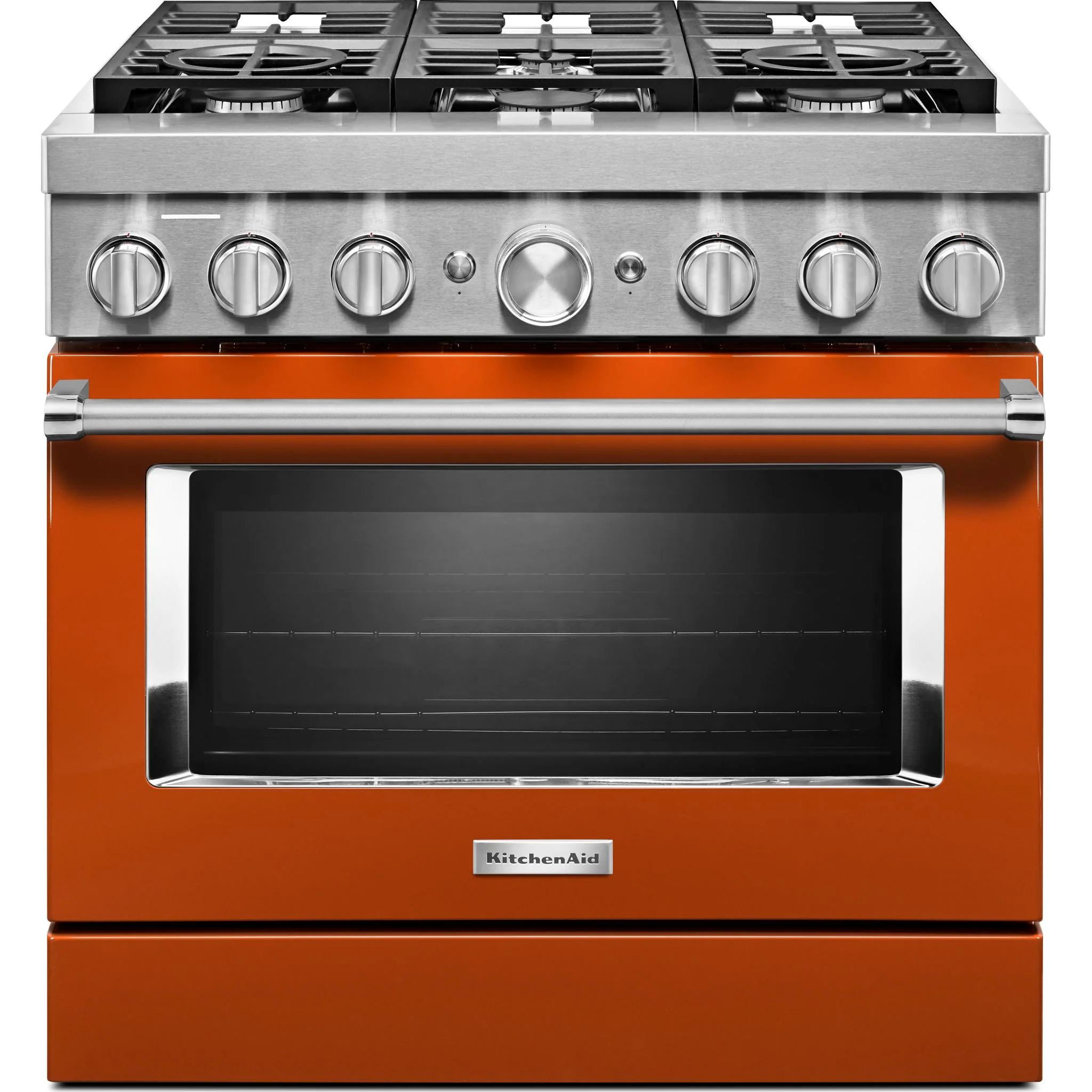 KitchenAid 36'' Smart Commercial-Style Dual Fuel Range with 6 Burners - Scorched Orange (KFDC506JSC)