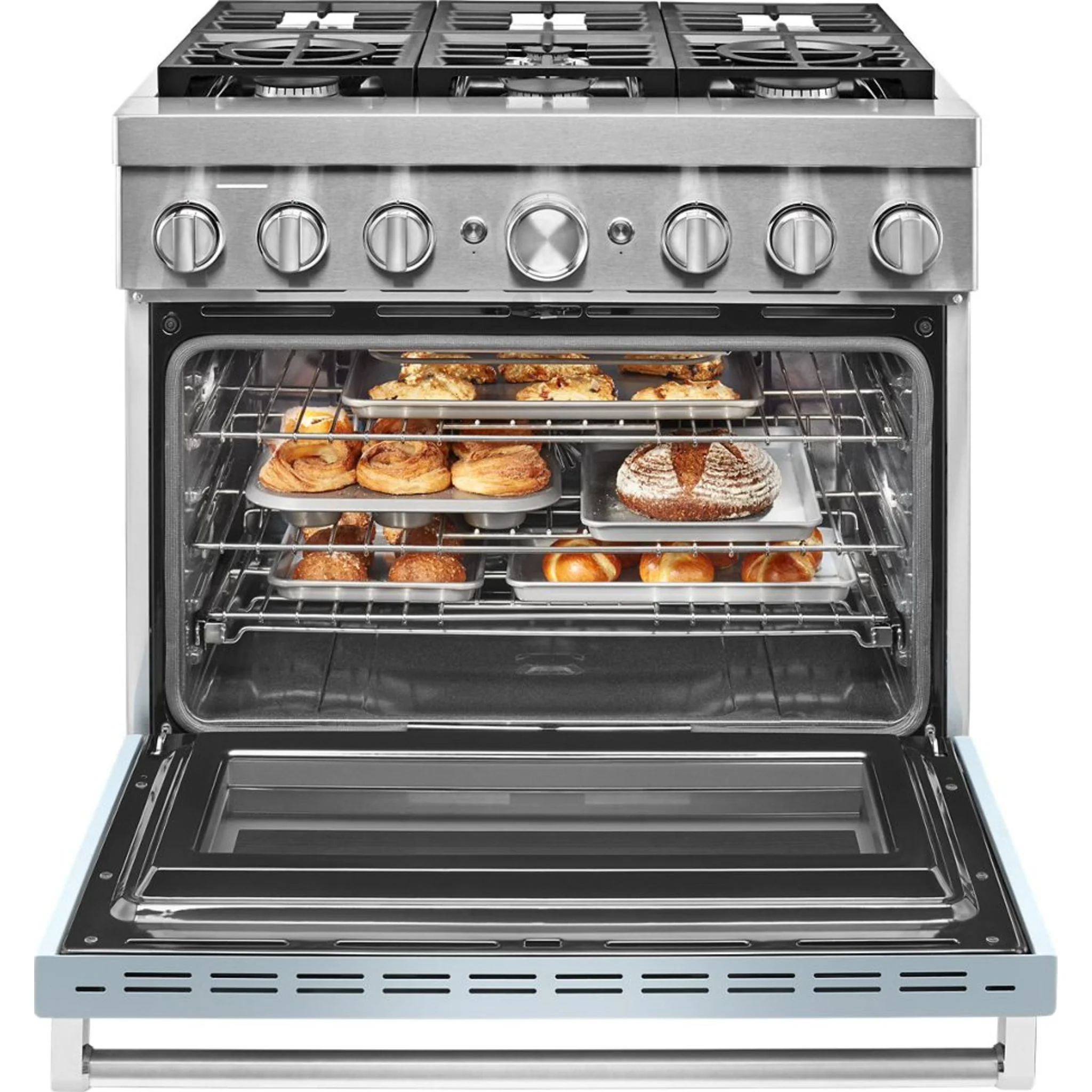 KitchenAid 36'' Smart Commercial-Style Dual Fuel Range with 6 Burners - Yellow Pepper (KFDC506JYP) - Image 38