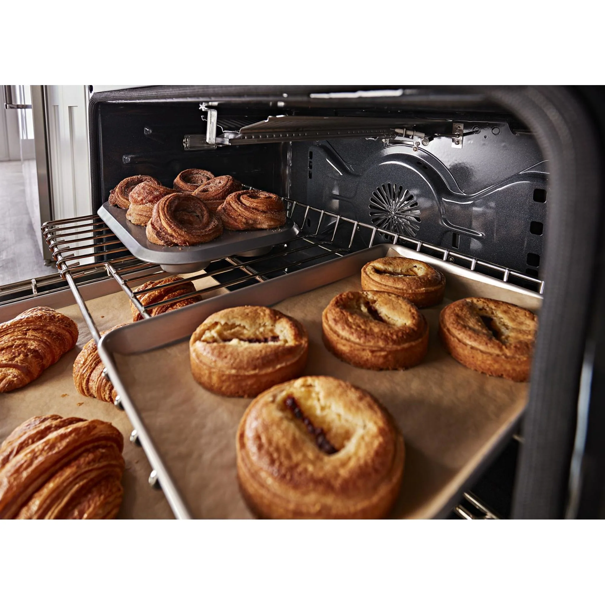 KitchenAid 36'' Smart Commercial-Style Gas Range with 6 Burners - Avocado Cream - Passion Red (KFGC506JAV) - Image 34