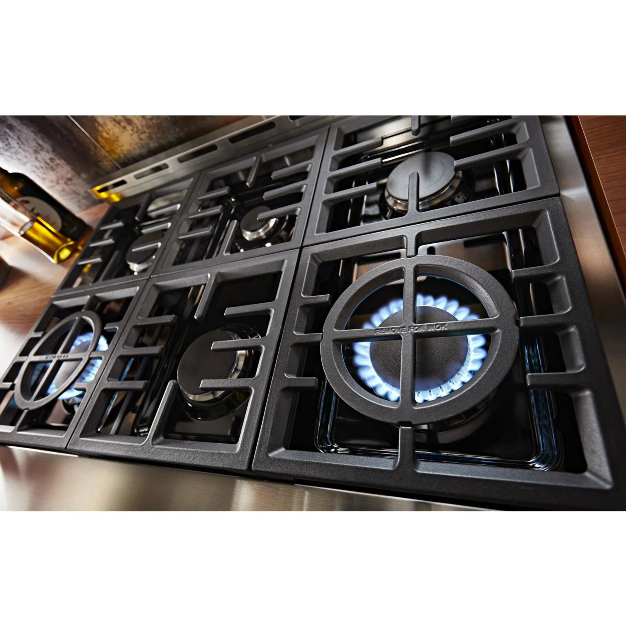 KitchenAid 36'' Smart Commercial-Style Gas Range with 6 Burners - Ink Blue (KFGC506JIB) - Image 6