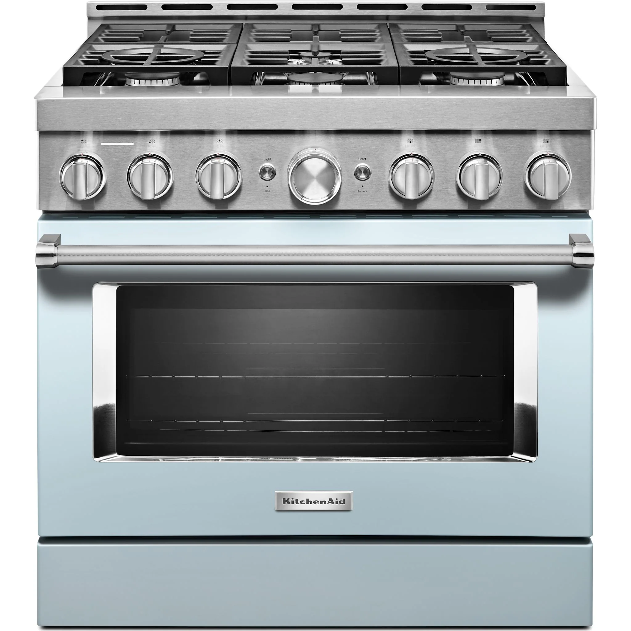 KitchenAid  36'' Smart Commercial-Style Gas Range with 6 Burners - Misty Blue (KFGC506JMB)