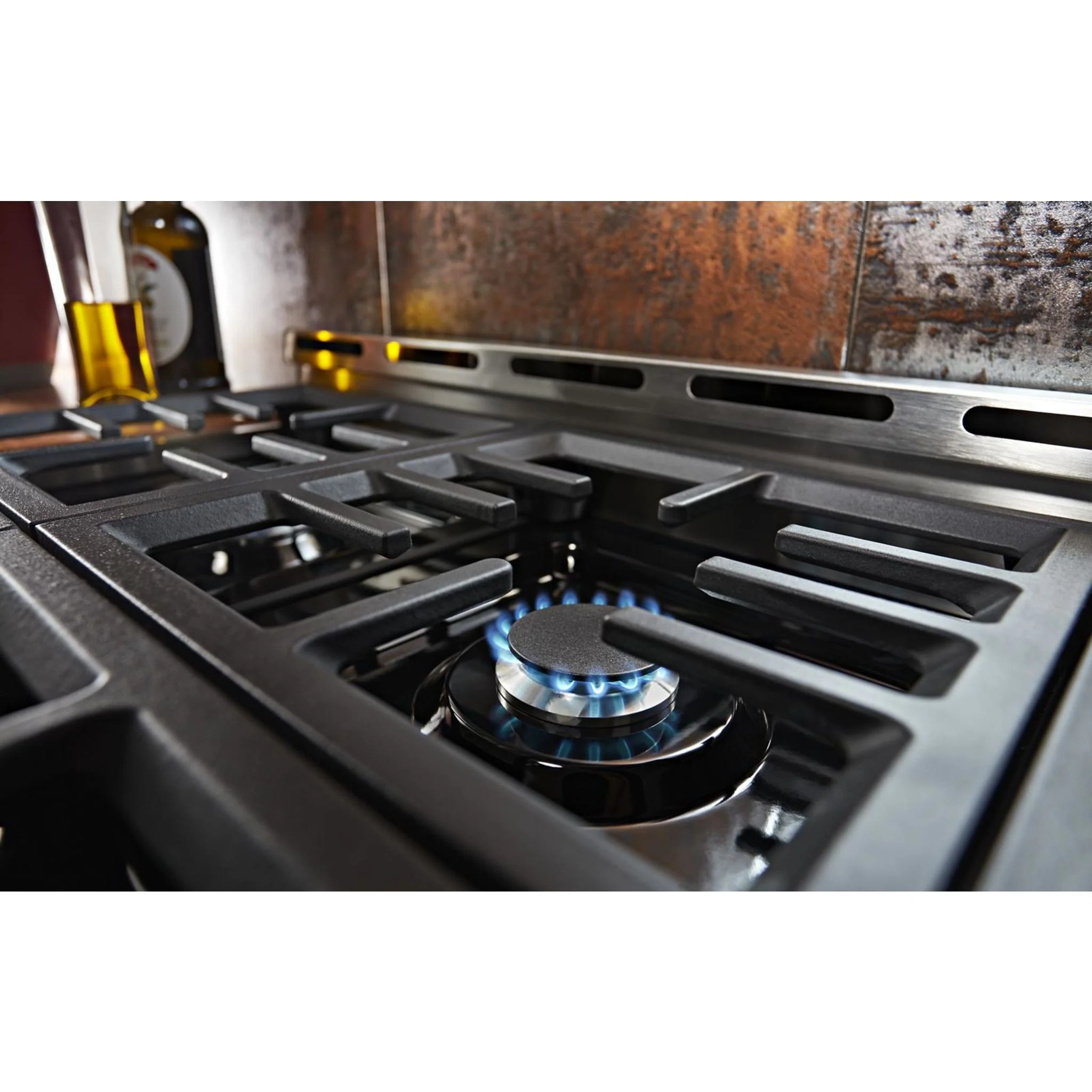KitchenAid  36'' Smart Commercial-Style Gas Range with 6 Burners - Misty Blue (KFGC506JMB) - Image 7