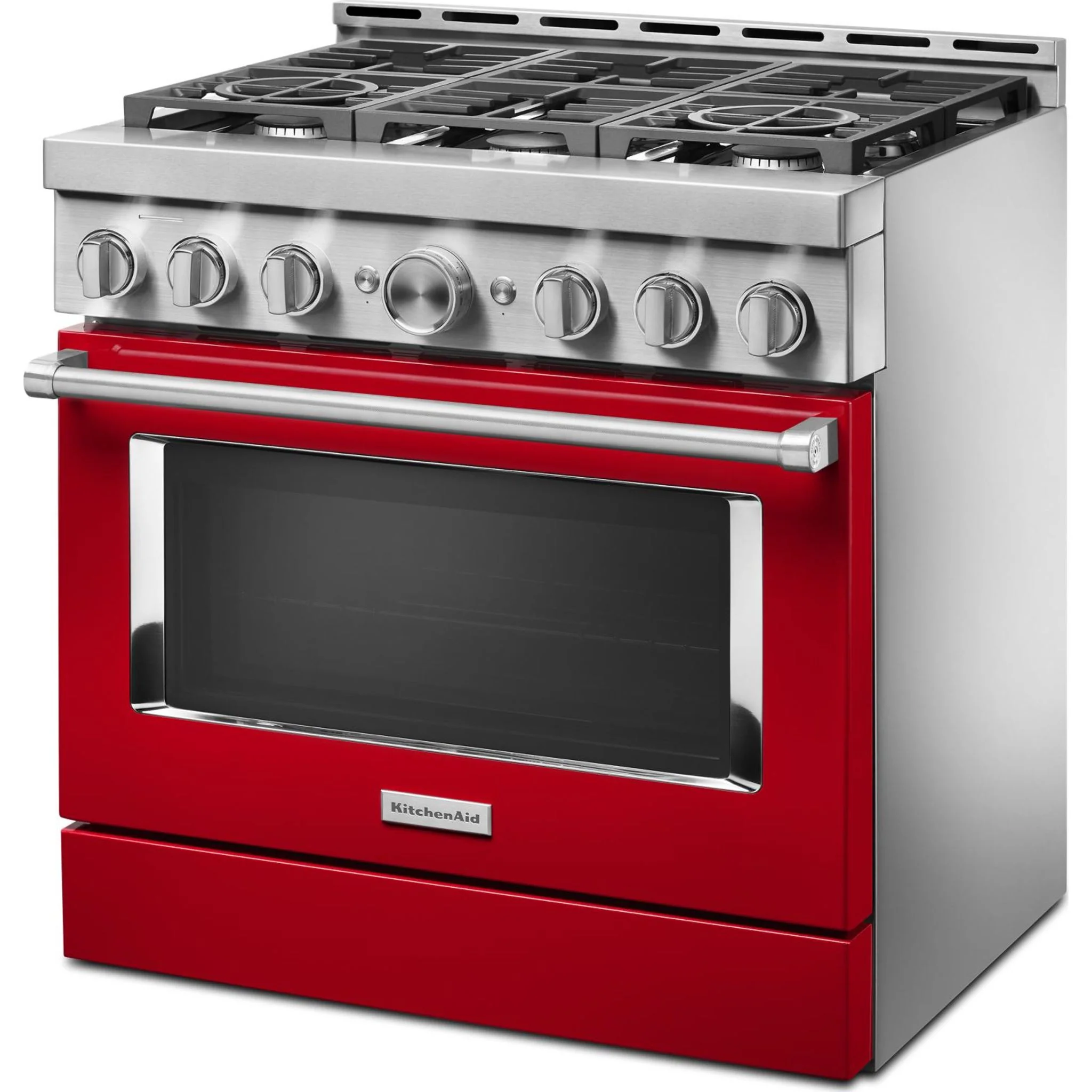 KitchenAid 36'' Smart Commercial-Style Gas Range with 6 Burners - Passion Red (KFGC506JPA) - Image 29