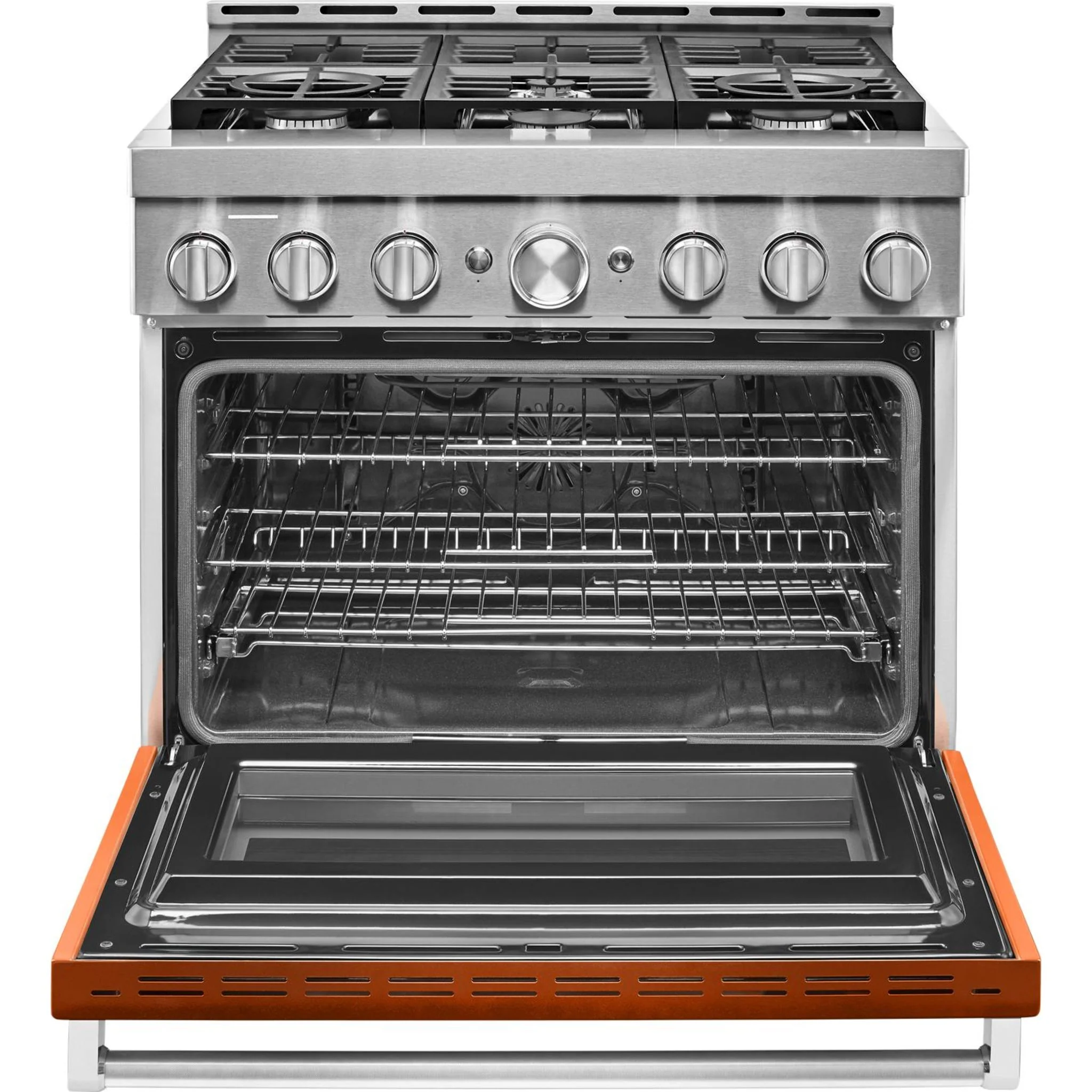 KitchenAid 36'' Smart Commercial-Style Gas Range with 6 Burners - Scorched Orange (KFGC506JSC) - Image 25